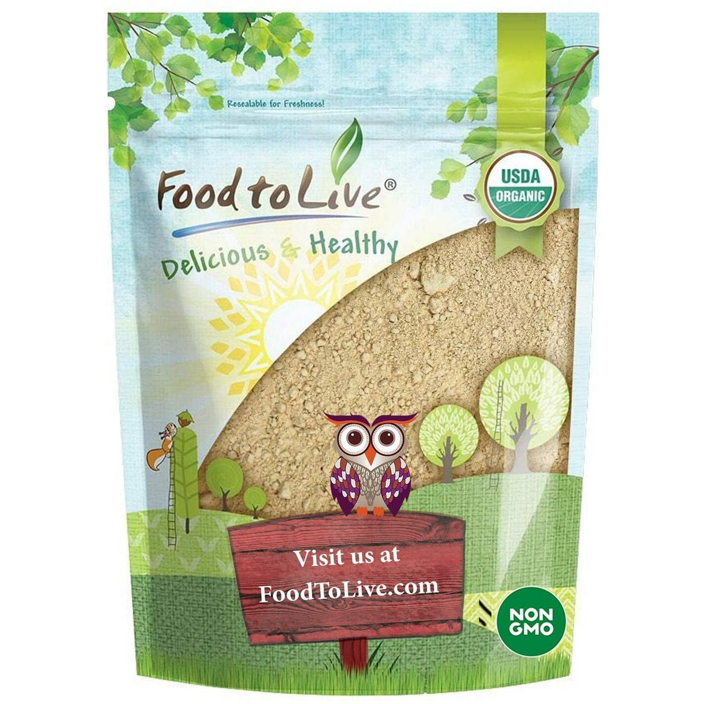 Food To Live Organic Red Maca Powder, 2 Pounds Raw Ground, Non-Gmo, Kosher, Vegan, Fine Flour, Bulk