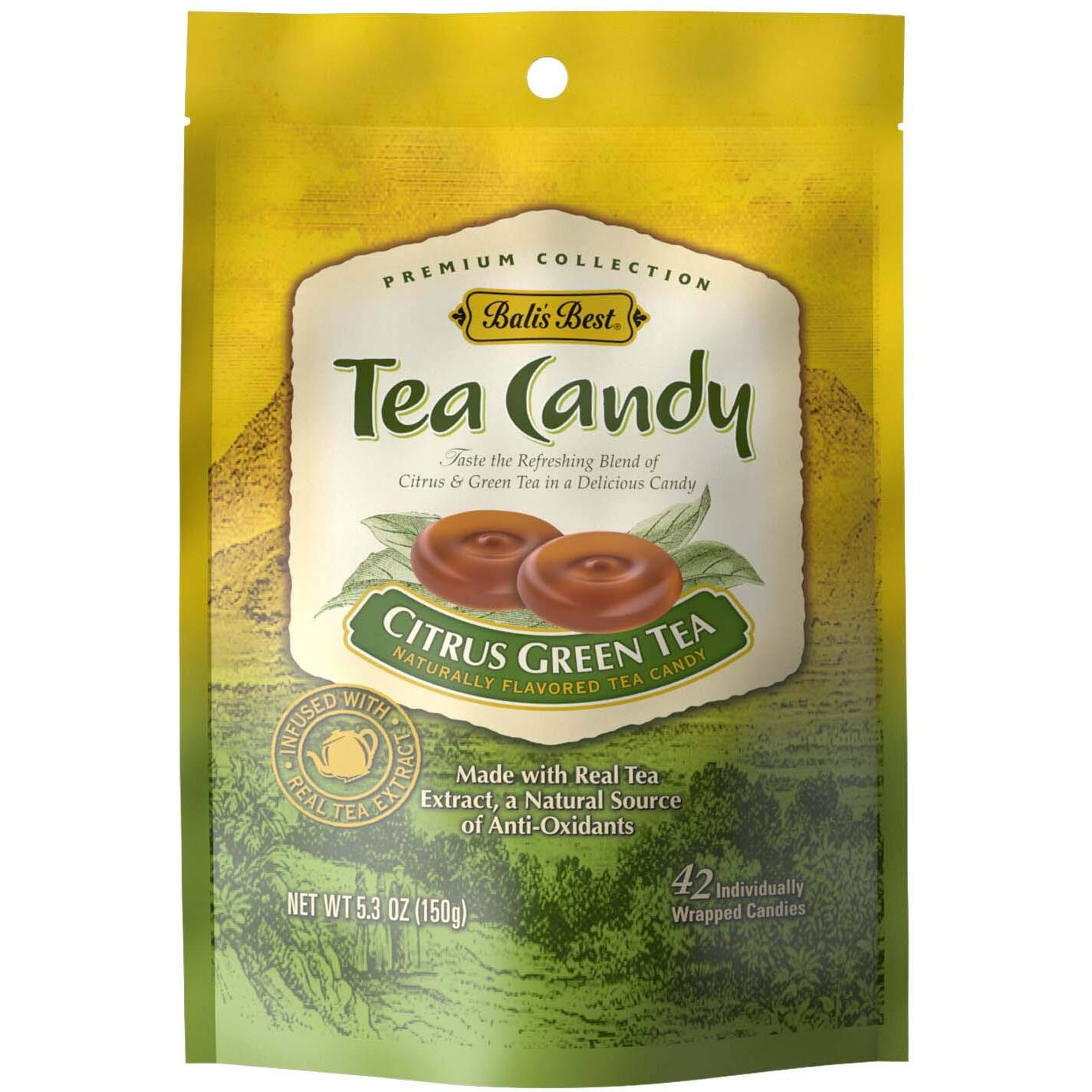 Bali's Best Citrus Green Tea Candy, 5.3-Ounce Bags (Pack Of 12)
