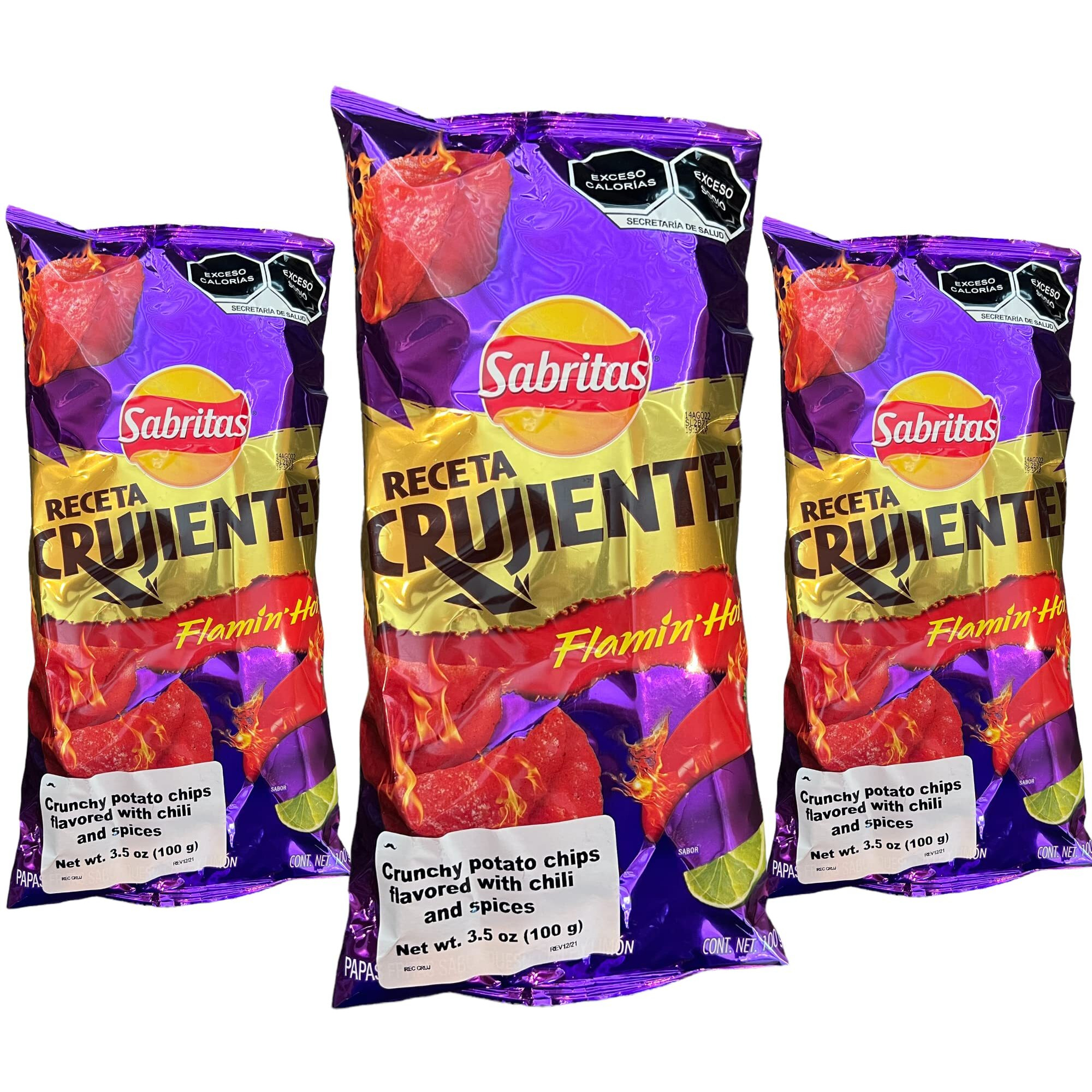 Sabritas - Visit Rancho Mix Store (Receta Crujiente Flamin' Hot), 1 Count (Pack Of 3)