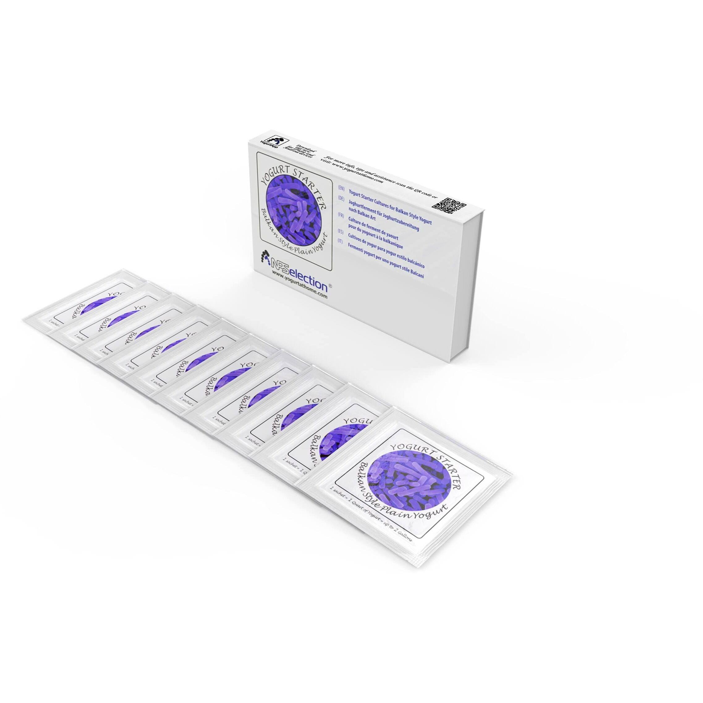 Yogurt Starter Cultures - Pack Of 10 Freeze-Dried Culture Sachets For Balkan Style Plain Yogurt (10)
