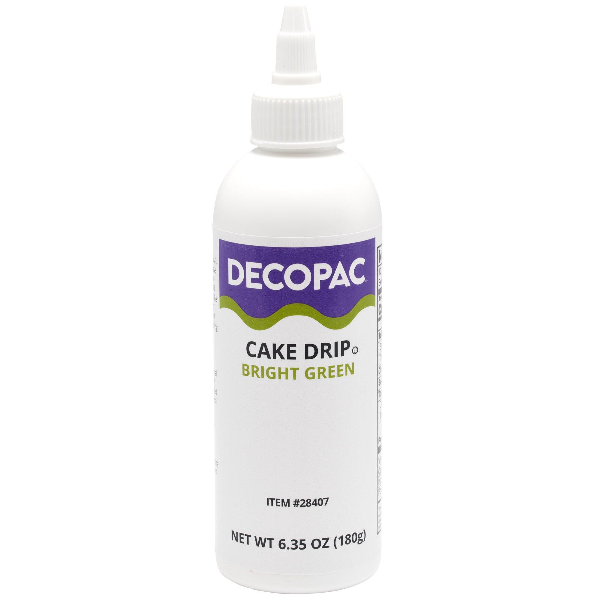 Decopac Cake Drip, Bright Green Color, Vanilla Flavor, Matte Like Chocolate, 6.35 Oz