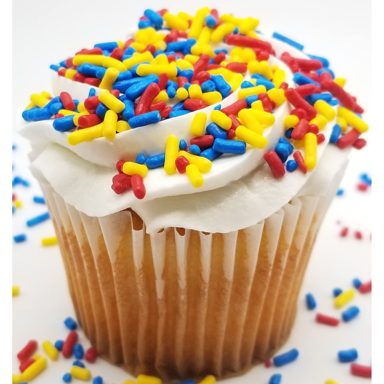 Ncs Superhero Red, Yellow And Blue Edible Jimmies Sprinkles, 8 Ounces - Great For Cupcakes, Cookies, Cakes, Cakes Pops, Donuts