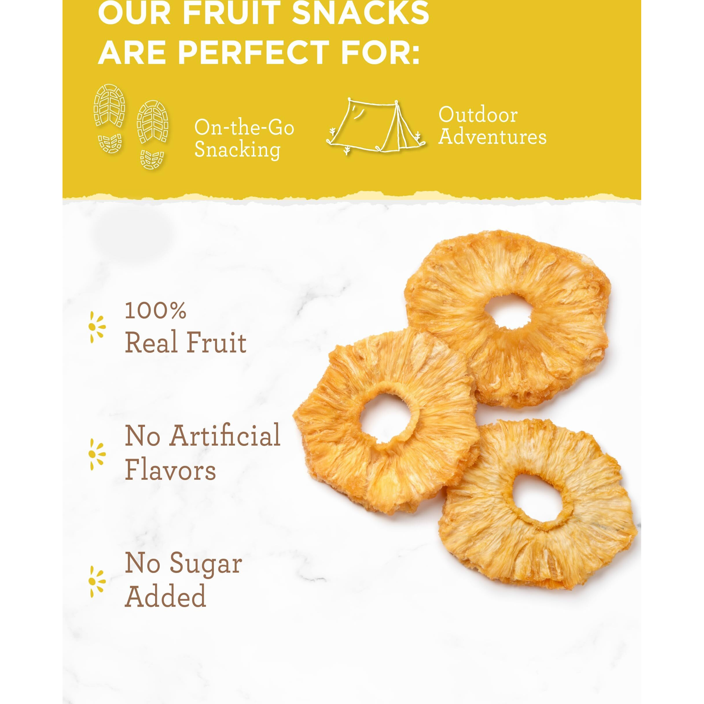 Readywise - Simple Kitchen, Freeze-Dried Organic Pineapples, 1 Pack, Vegetarian, Gluten Free, Organic, Snacks, Pineapple, Dried Fruit, Pre Workout, Healthy Snacks, Camping, Backpacking, Survival Food