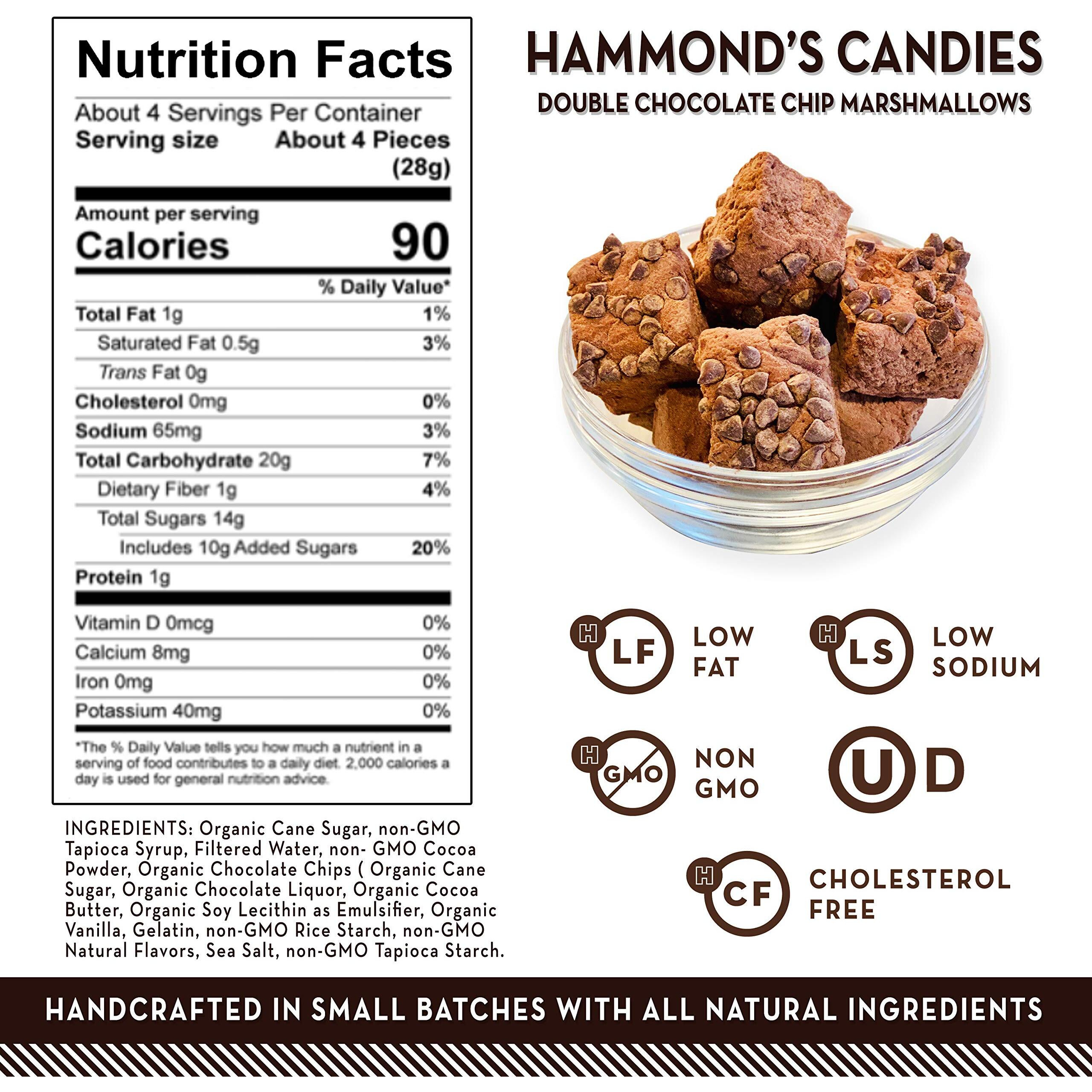 Hammond's Candies | Gourmet Chocolate Chip Marshmallows | 4 Bags, Great For Snacking | Hot Chocolate, Smores And Homemade Brownies | Small Batches | Handcrafted In The Usa