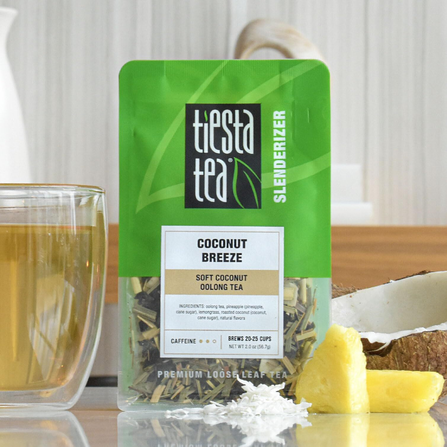 Tiesta Tea - Coconut Breeze - Soft Coconut Oolong Tea - Loose Leaf Tea Blend - Medium Caffeinated Oolong Tea - Make Hot Or Iced Tea Up To 20-25 Cups - 2 Oz Resealable Pouch