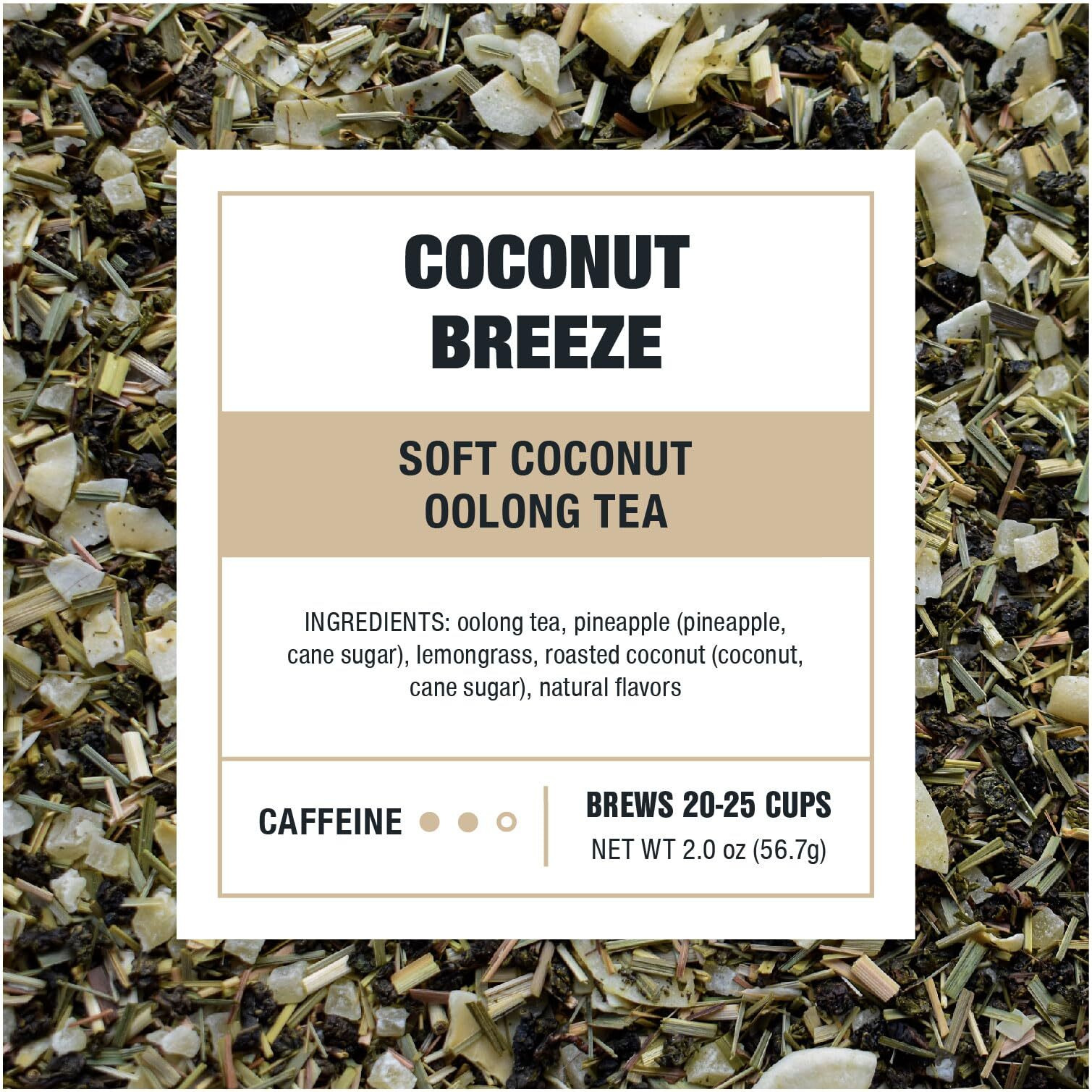Tiesta Tea - Coconut Breeze - Soft Coconut Oolong Tea - Loose Leaf Tea Blend - Medium Caffeinated Oolong Tea - Make Hot Or Iced Tea Up To 20-25 Cups - 2 Oz Resealable Pouch