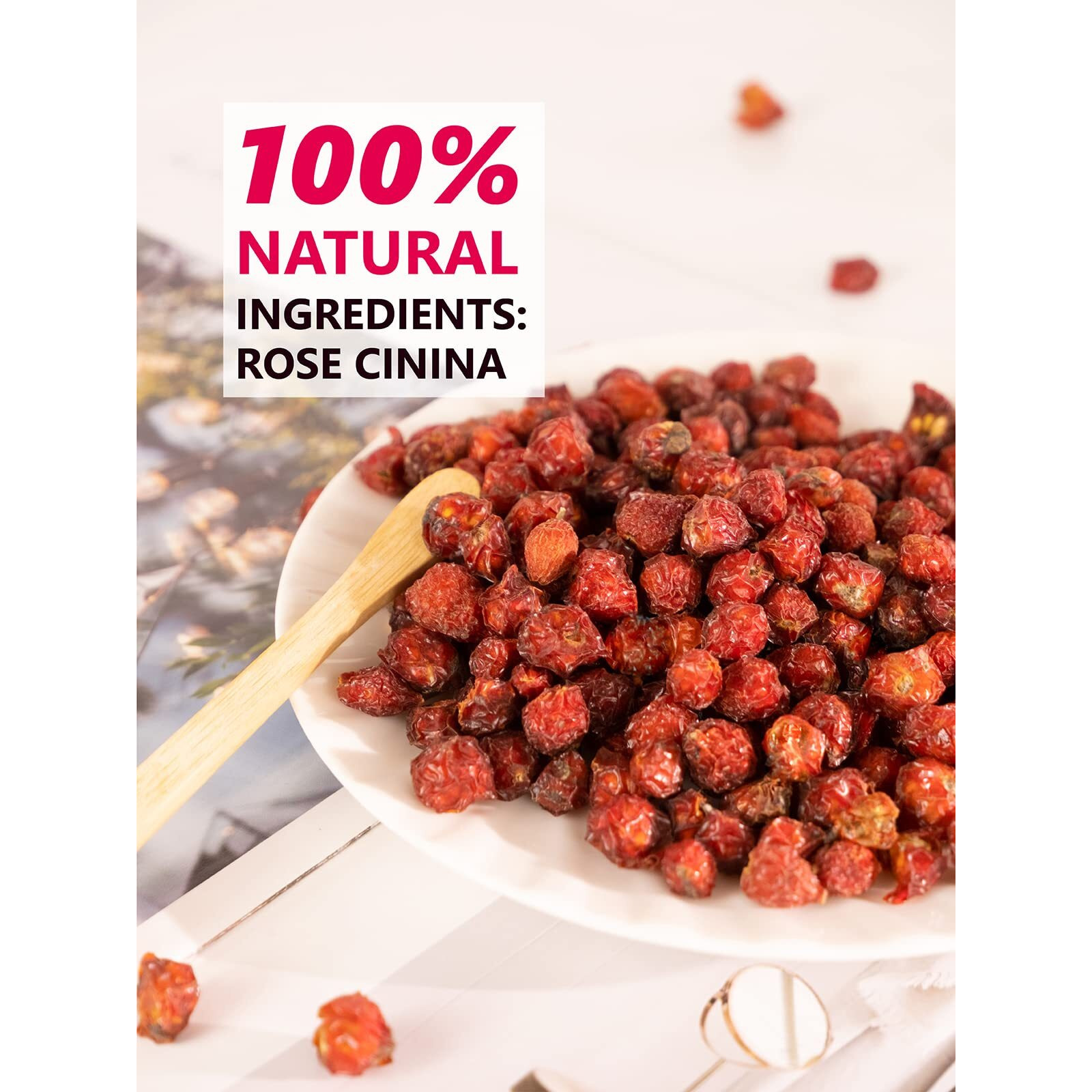 Teelux Rose Hips Tea, Premium Rosehip Herbal Tea, Dried Whole Rose Hips, Fruity Flavor And Aroma, 150G/5.3Oz