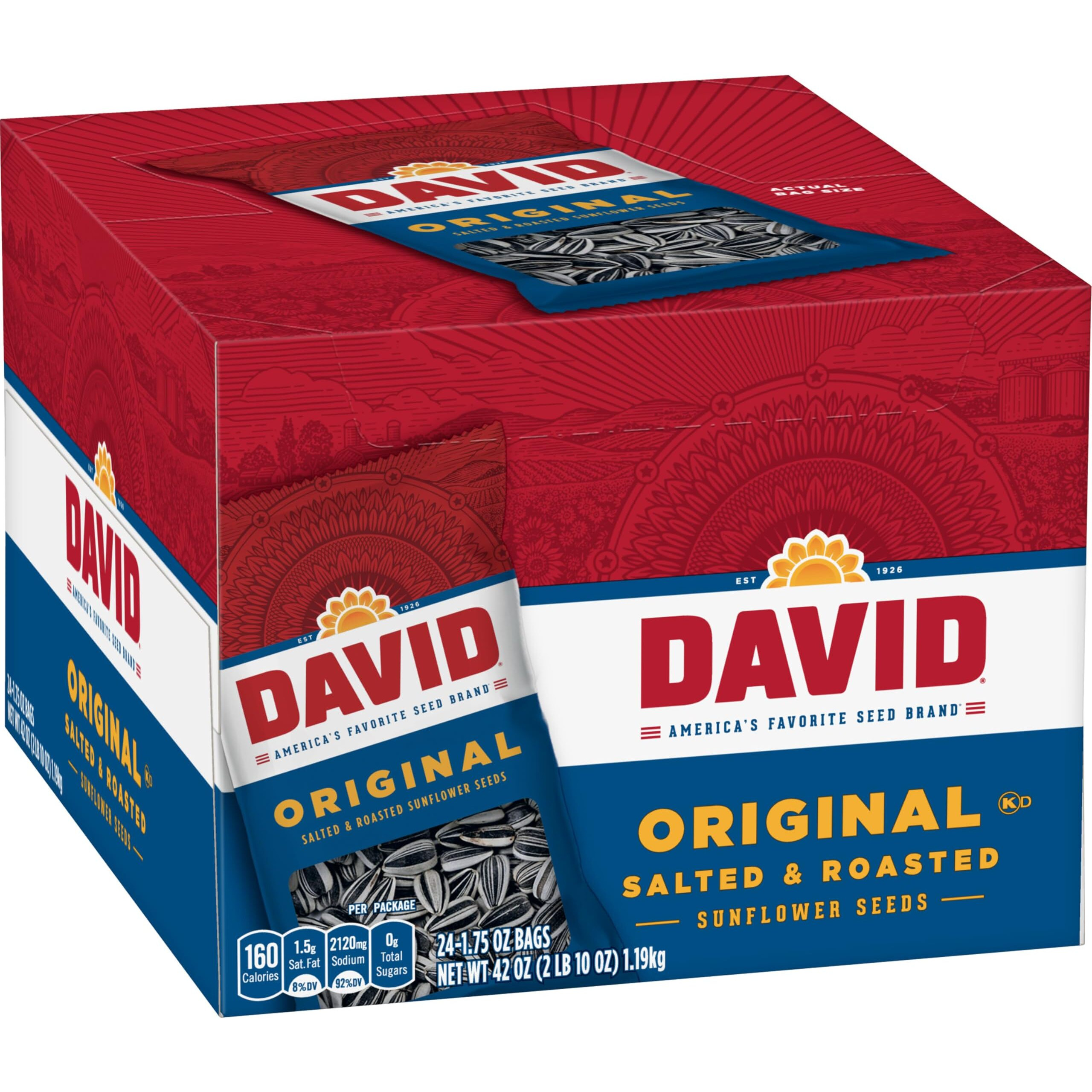 David Original Sunflower Seeds, 1.75 Ounce
