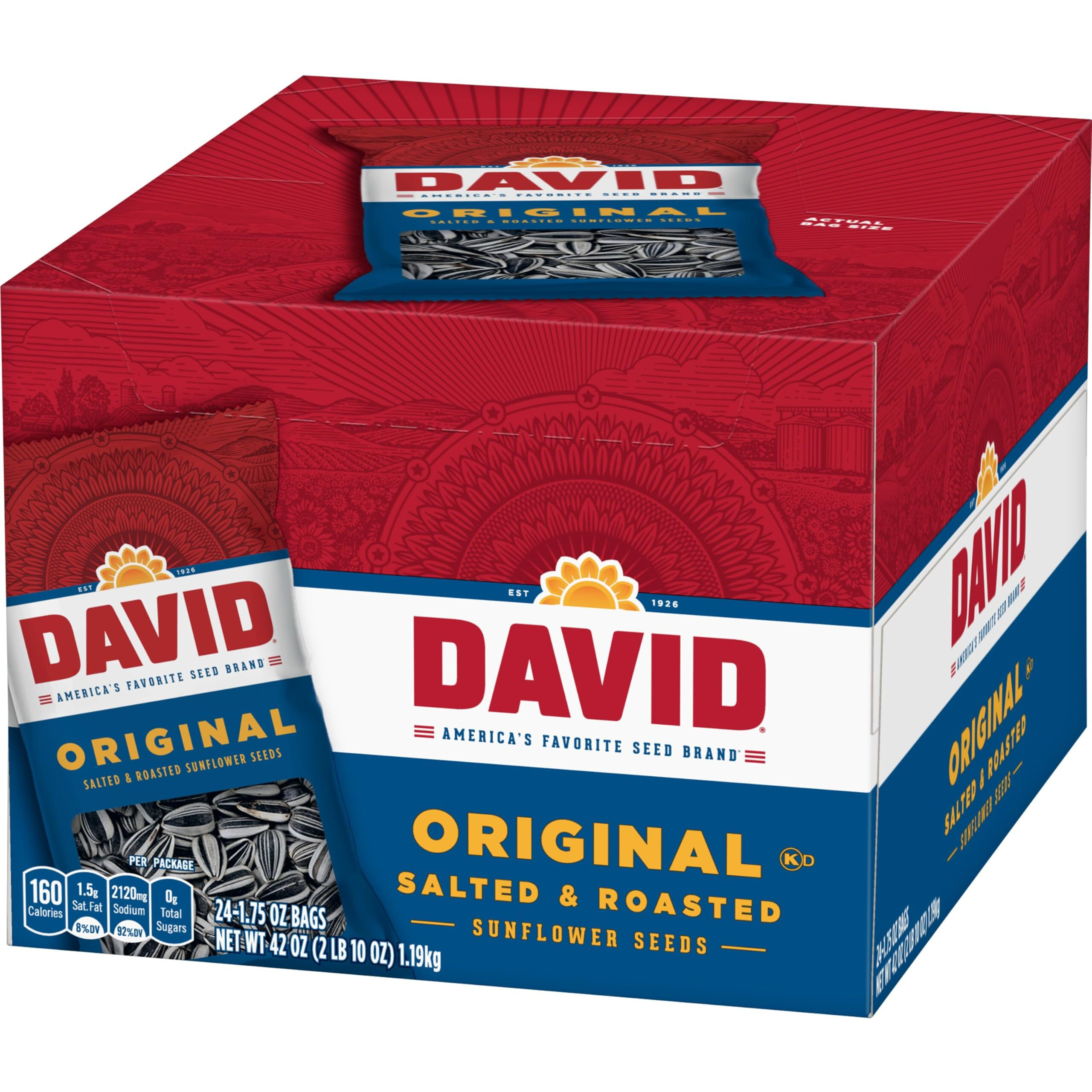 David Original Sunflower Seeds, 1.75 Ounce