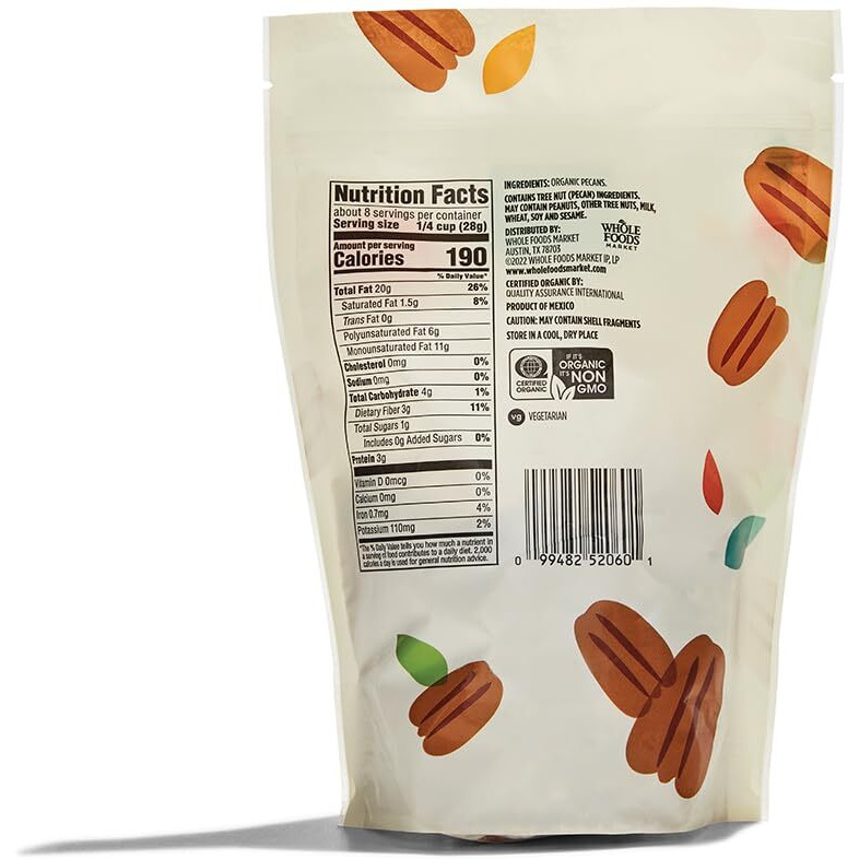 365 By Whole Foods Market, Pecan Halves Organic, 8 Ounce
