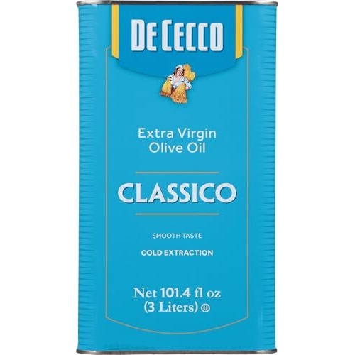 De Cecco Extra Virgin Olive Oil, Classico, Cold Extraction, Great For Cooking & Smooth Taste, 101.4 Fl Oz