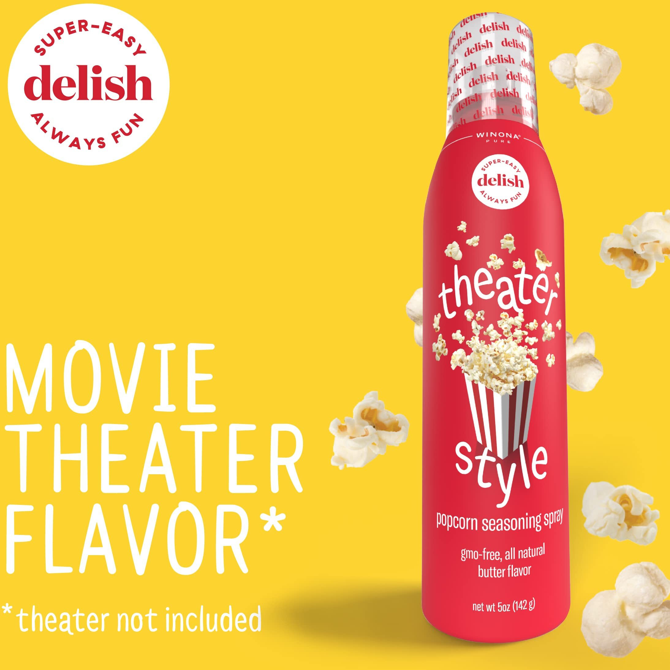 Winona Pure Popcorn Butter Spray Oil - Delicious Popcorn Seasoning, 0 Calories Per Serving, Movie Theater Style, Perfect For Popcorn Lovers - Butter Flavor - 5 Oz (2 Pack)