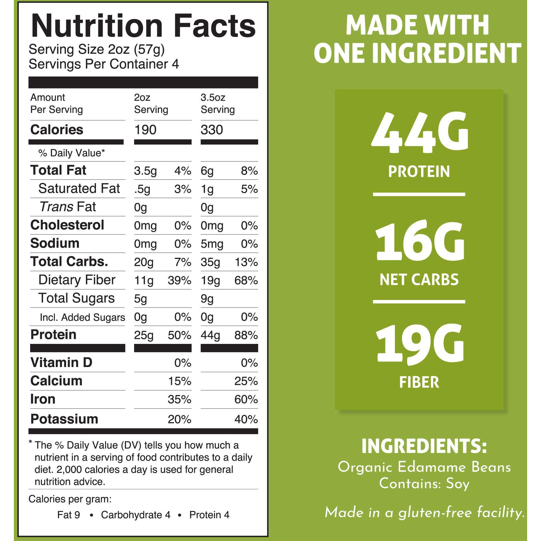 The Only Bean - Organic Edamame Fettuccine Pasta - High Protein, Keto Friendly, Gluten-Free, Vegan, Non-Gmo, Kosher, Low Carb, Plant-Based Bean Noodles - 8 Oz (6 Pack)