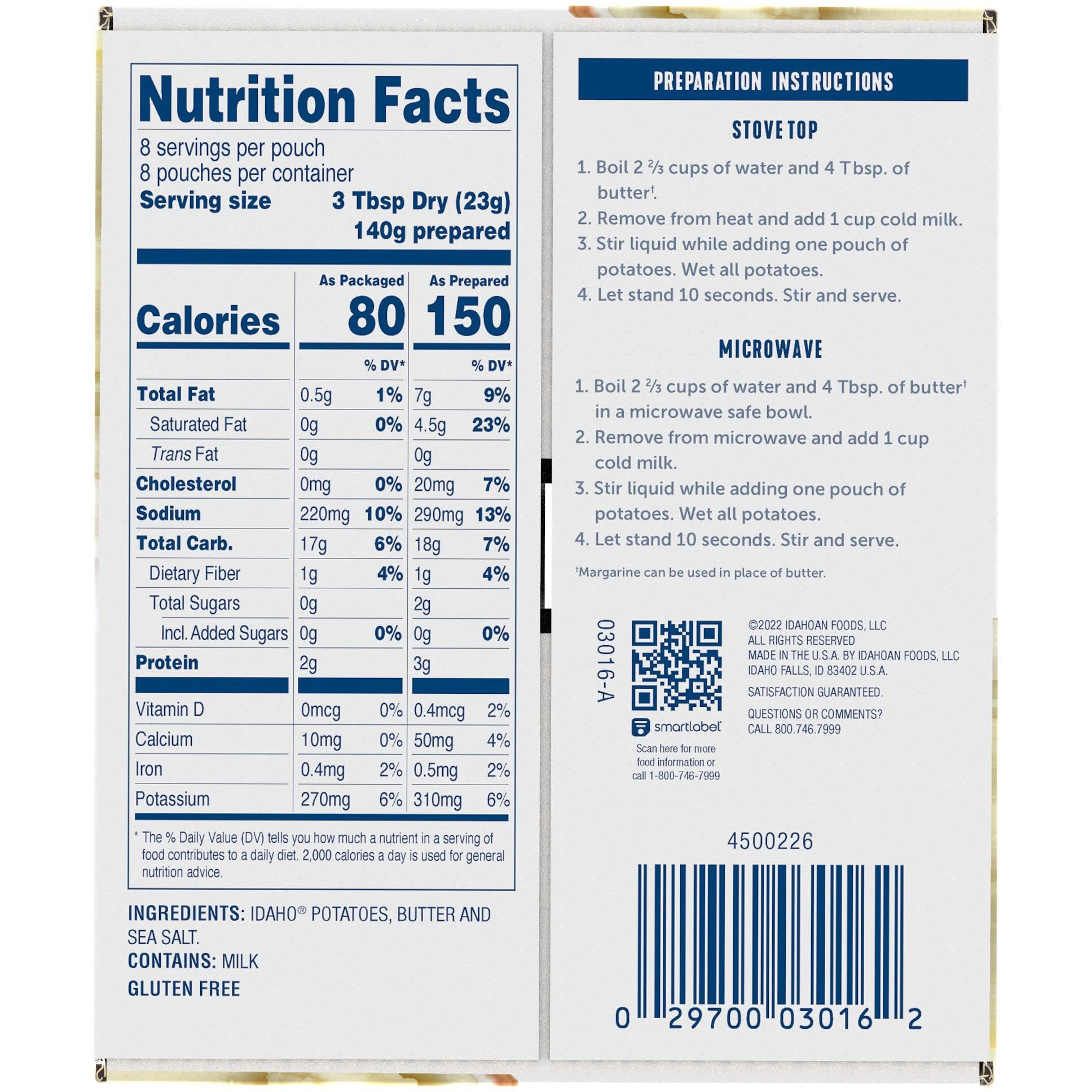 Honest Earth Creamy Mash Potatoes, 3.2 Lbs (Pack Of 8)