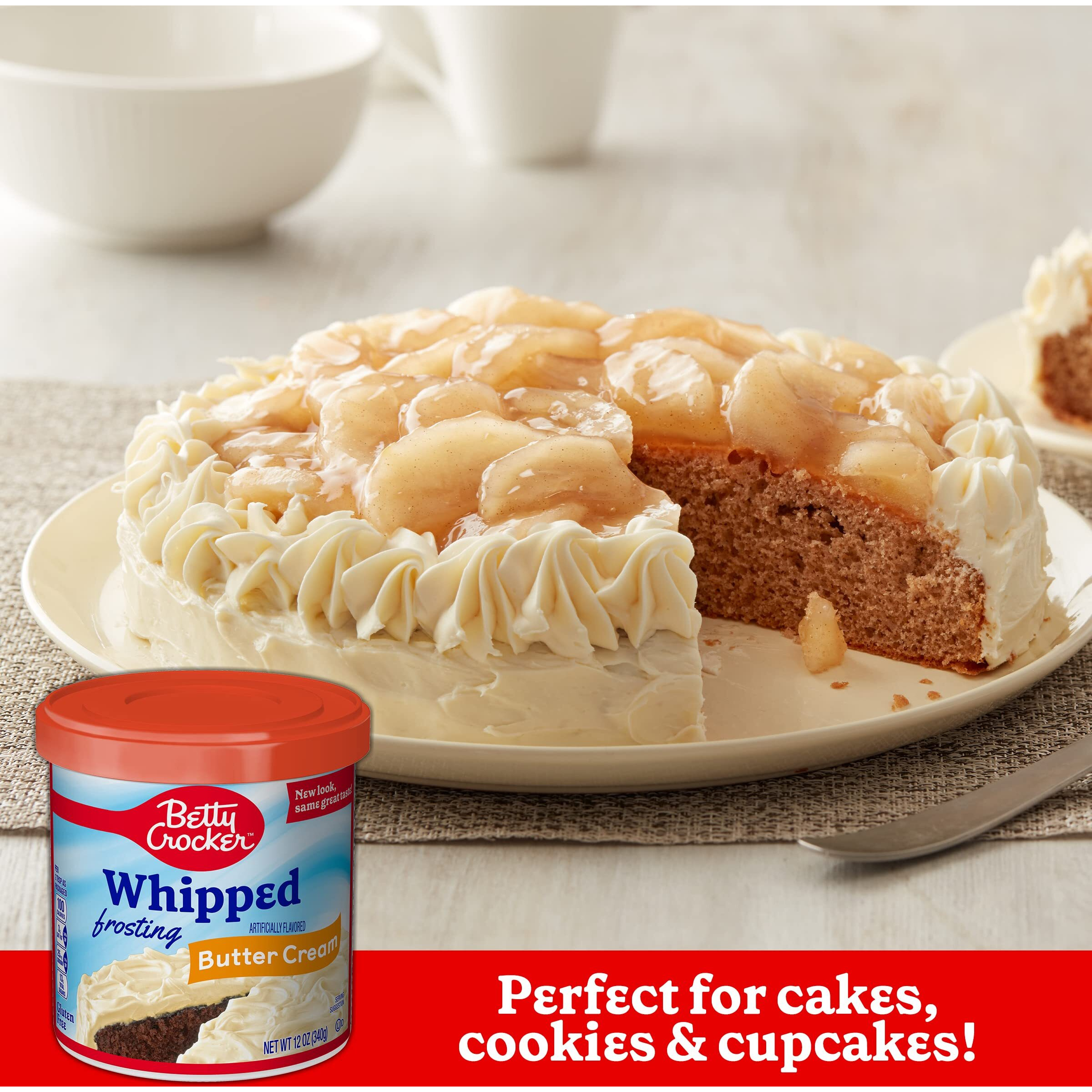 Betty Crocker Gluten Free Whipped Butter Cream Frosting, 12 Oz. (Pack Of 8)