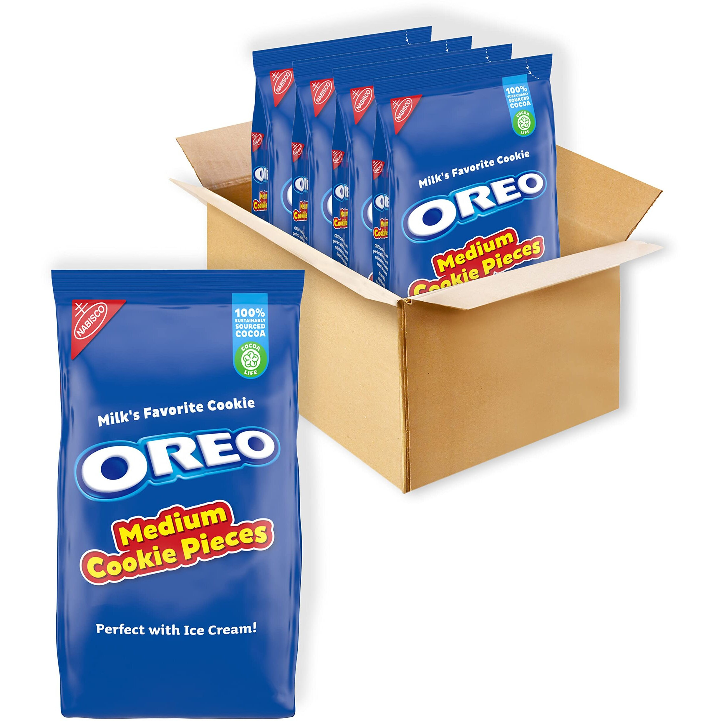 Oreo Medium Cookie Pieces, 4 - 2.5 Lb Bags