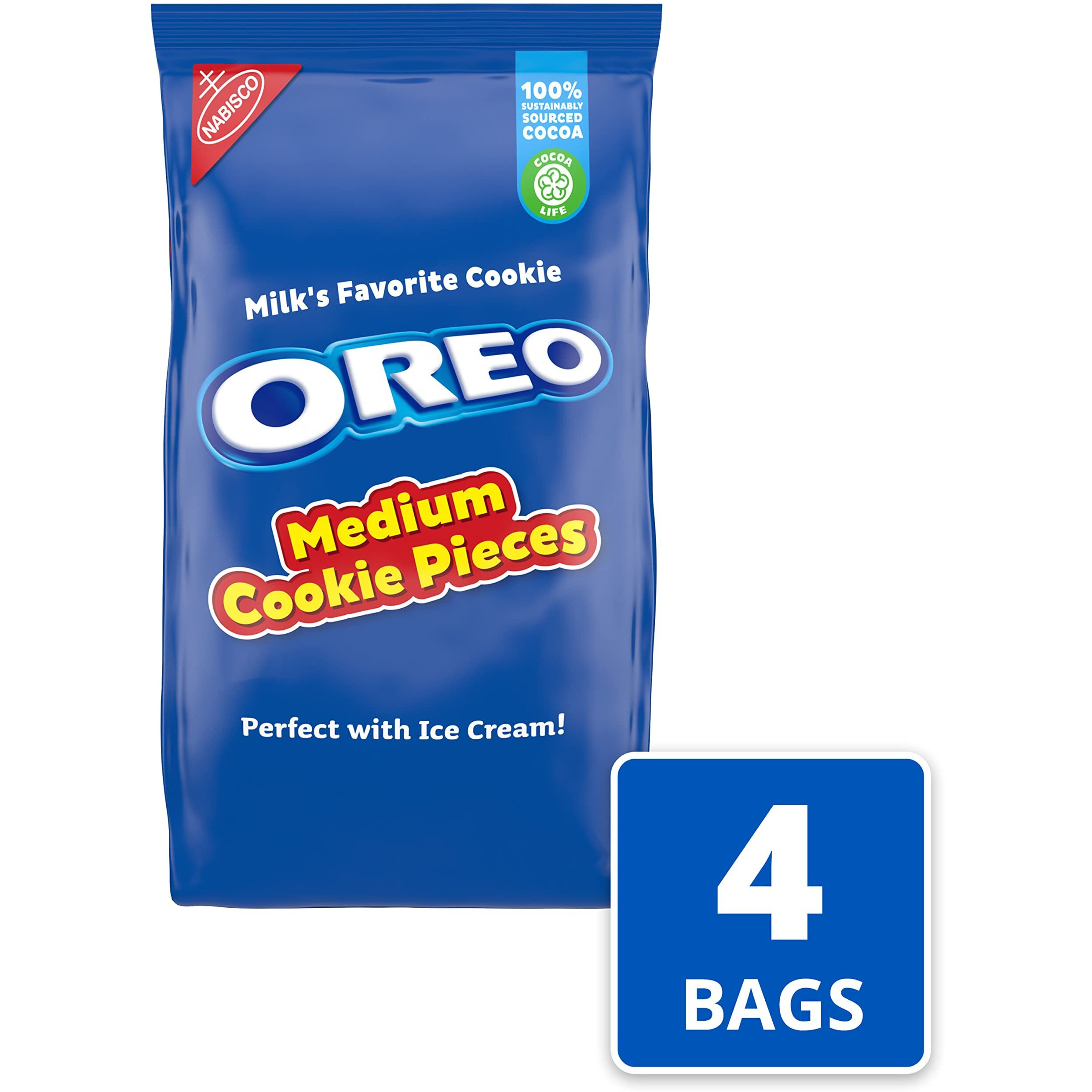 Oreo Medium Cookie Pieces, 4 - 2.5 Lb Bags