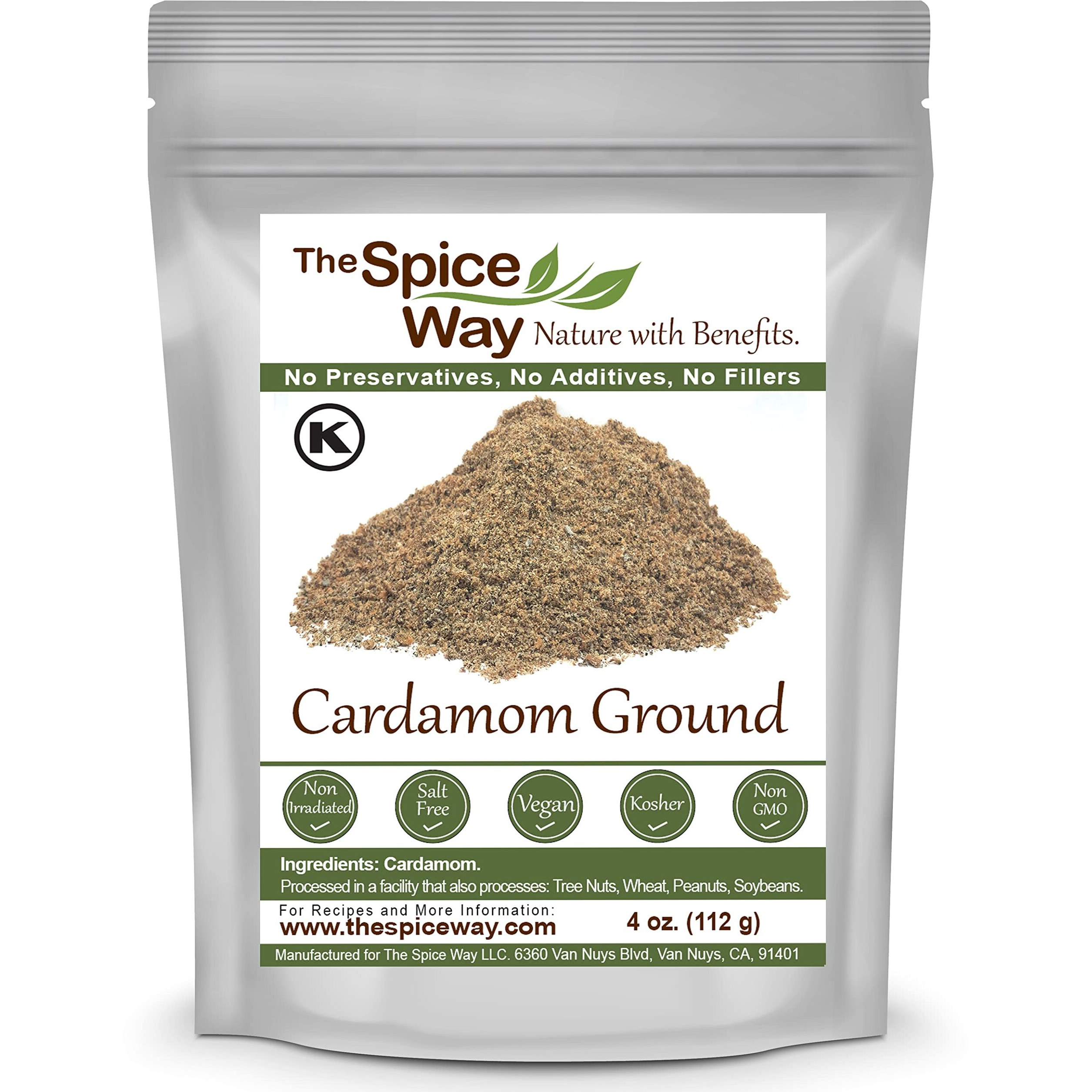 The Spice Way Cardamom Ground - (4 Oz) Ground Green Decorticated Cardamom Kosher By Ok