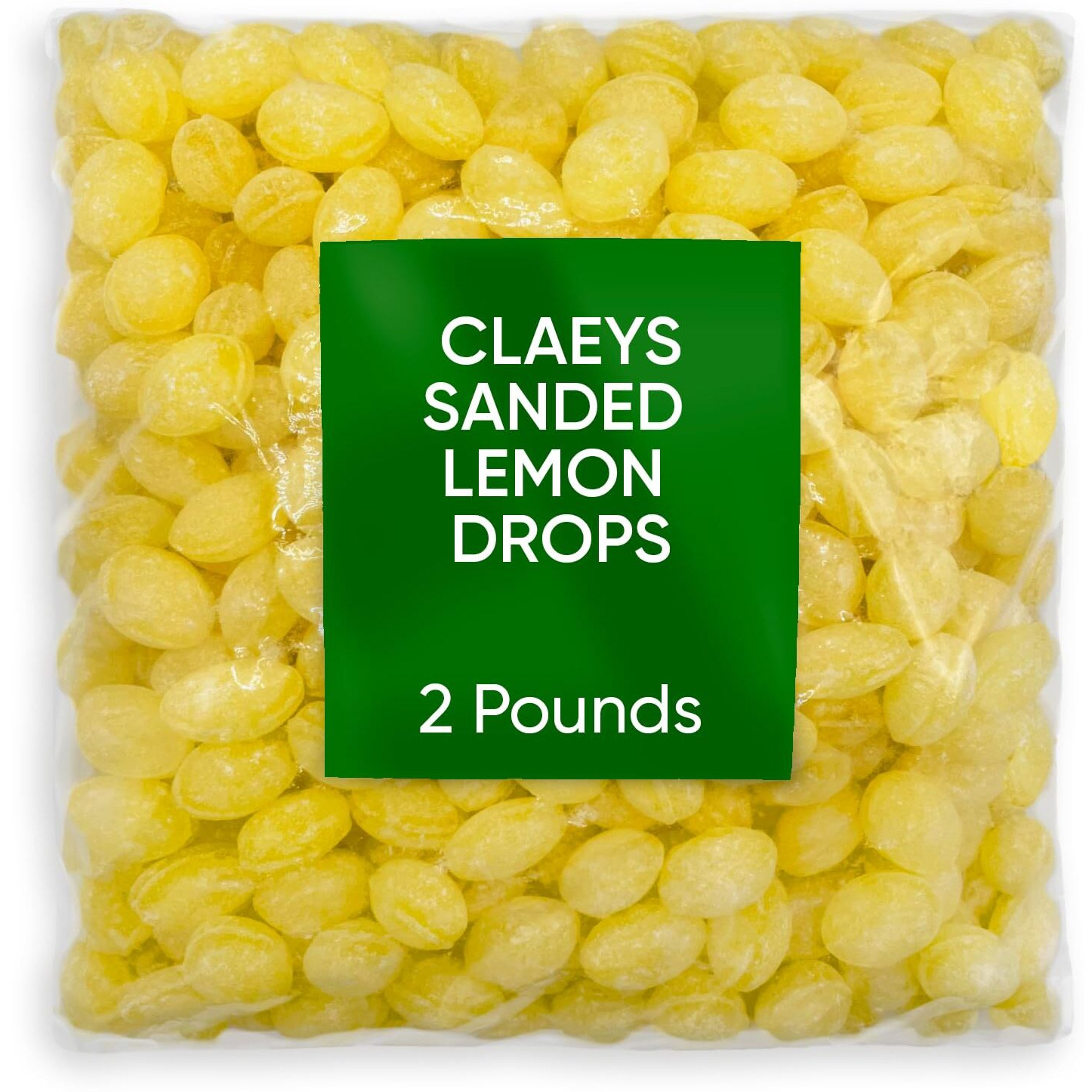 Claeys Sanded Lemon Drops Candy - Bulk Candy Lemon Drops Hard Candy - 2 Pounds - Christmas Candy - Ideal For Holidays, Sour Candy Lovers - Lemon Flavor