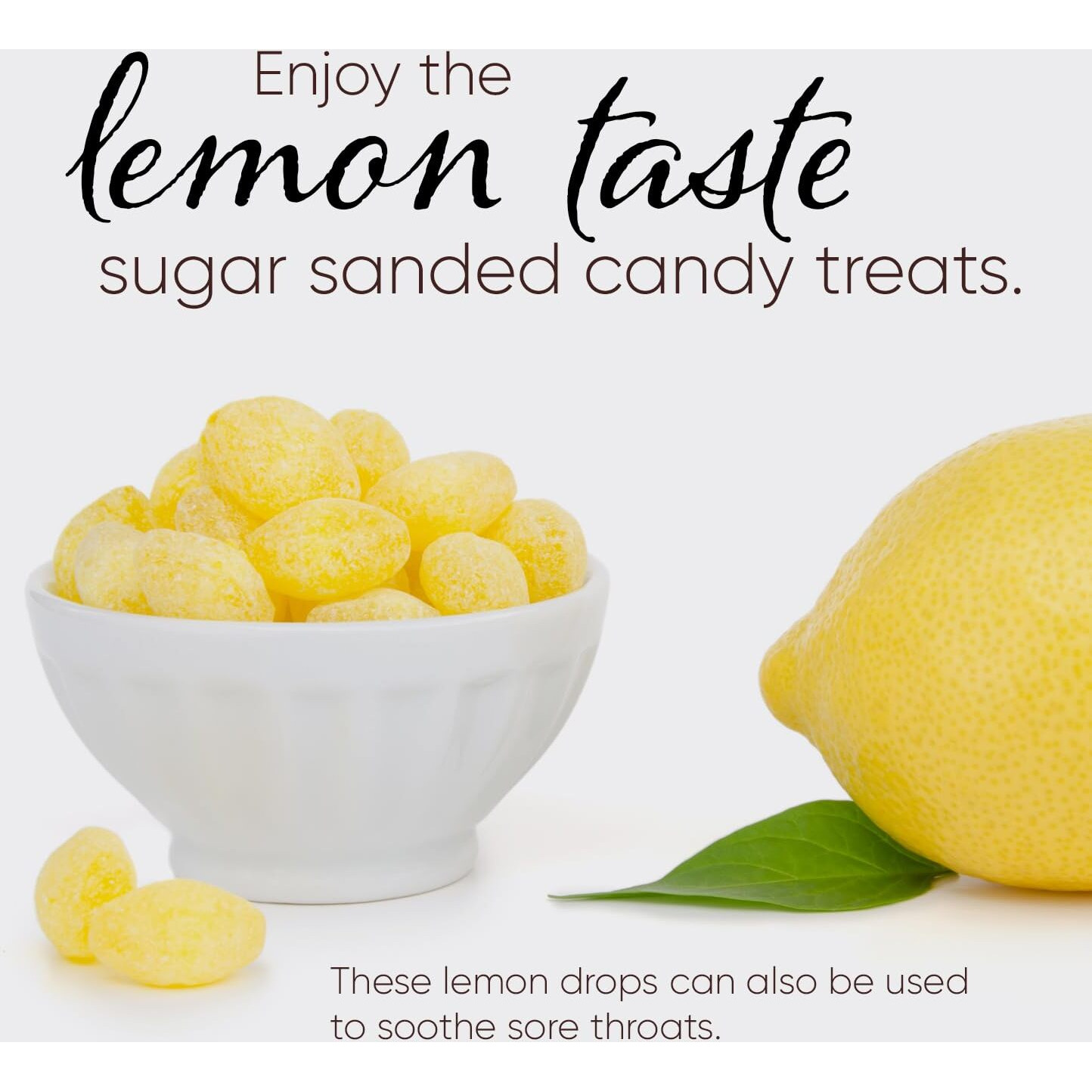 Claeys Sanded Lemon Drops Candy - Bulk Candy Lemon Drops Hard Candy - 2 Pounds - Christmas Candy - Ideal For Holidays, Sour Candy Lovers - Lemon Flavor