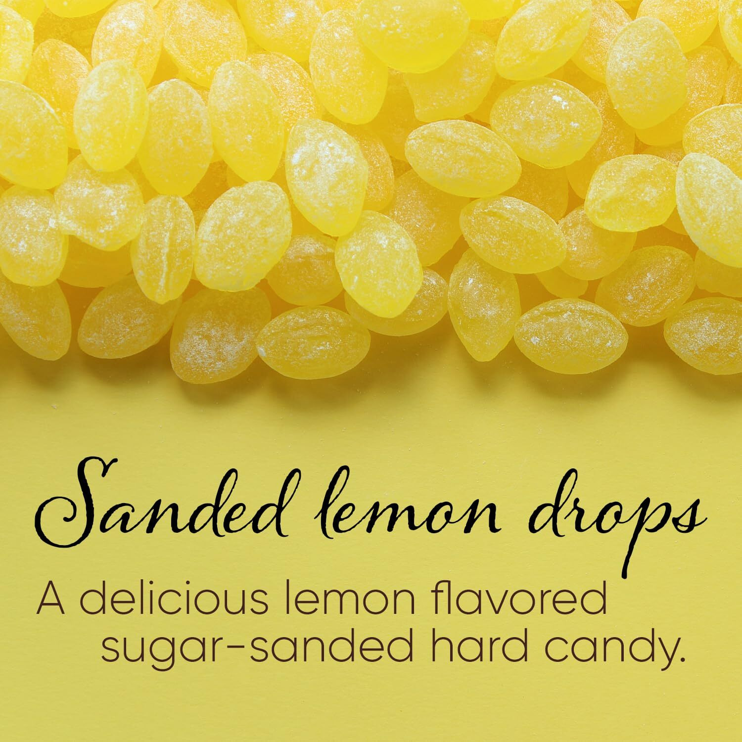 Claeys Sanded Lemon Drops Candy - Bulk Candy Lemon Drops Hard Candy - 2 Pounds - Christmas Candy - Ideal For Holidays, Sour Candy Lovers - Lemon Flavor