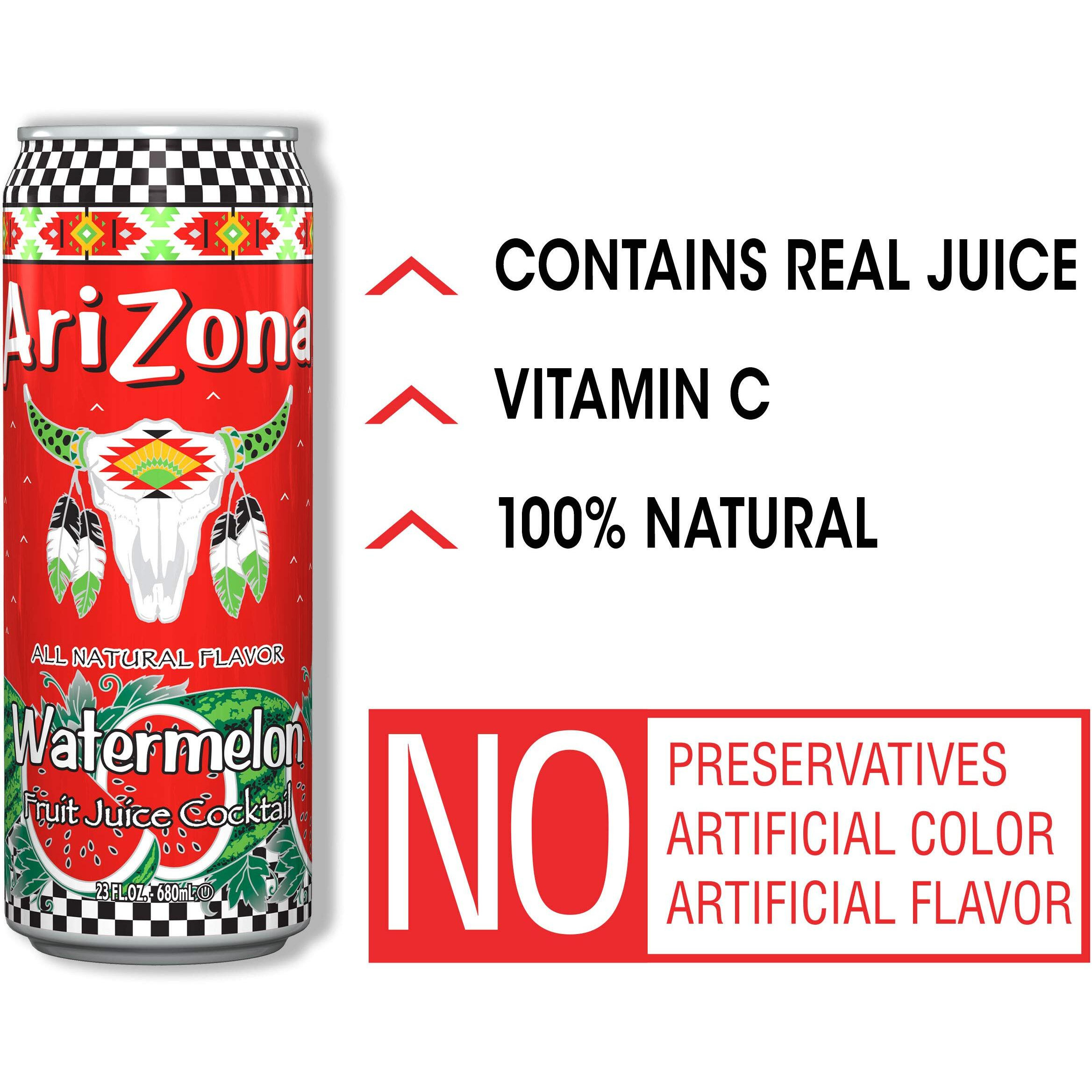 Arizona Watermelon - Fruit Juice Cocktail Big Can, 22 Fl Oz (Pack Of 12)
