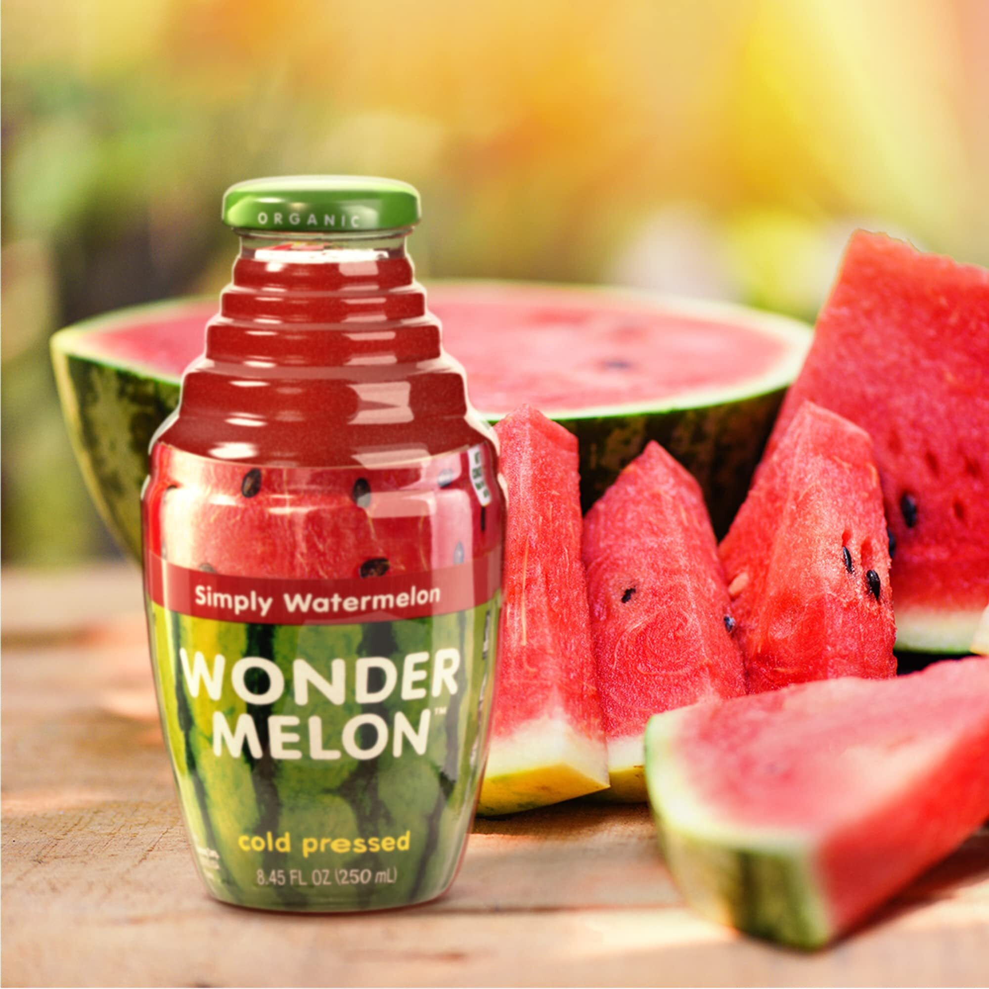 Wonder Melon Organic Watermelon Juice, 8.45Oz (6 Pack) 100% Juice, Cold Pressed