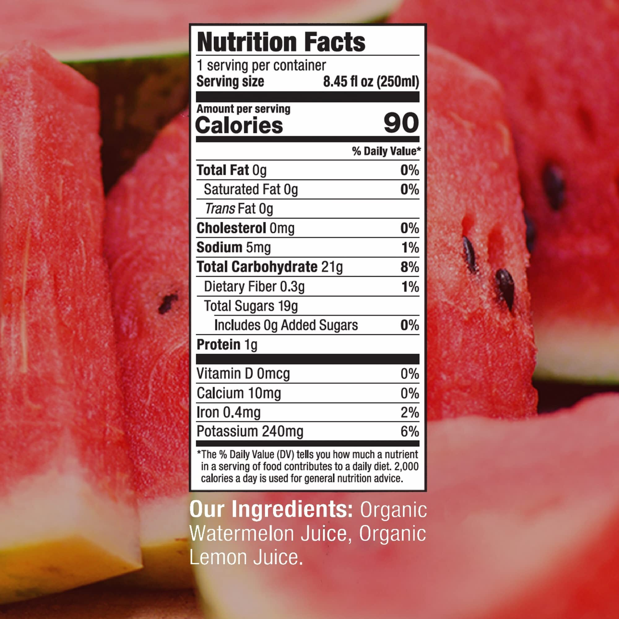 Wonder Melon Organic Watermelon Juice, 8.45Oz (6 Pack) 100% Juice, Cold Pressed