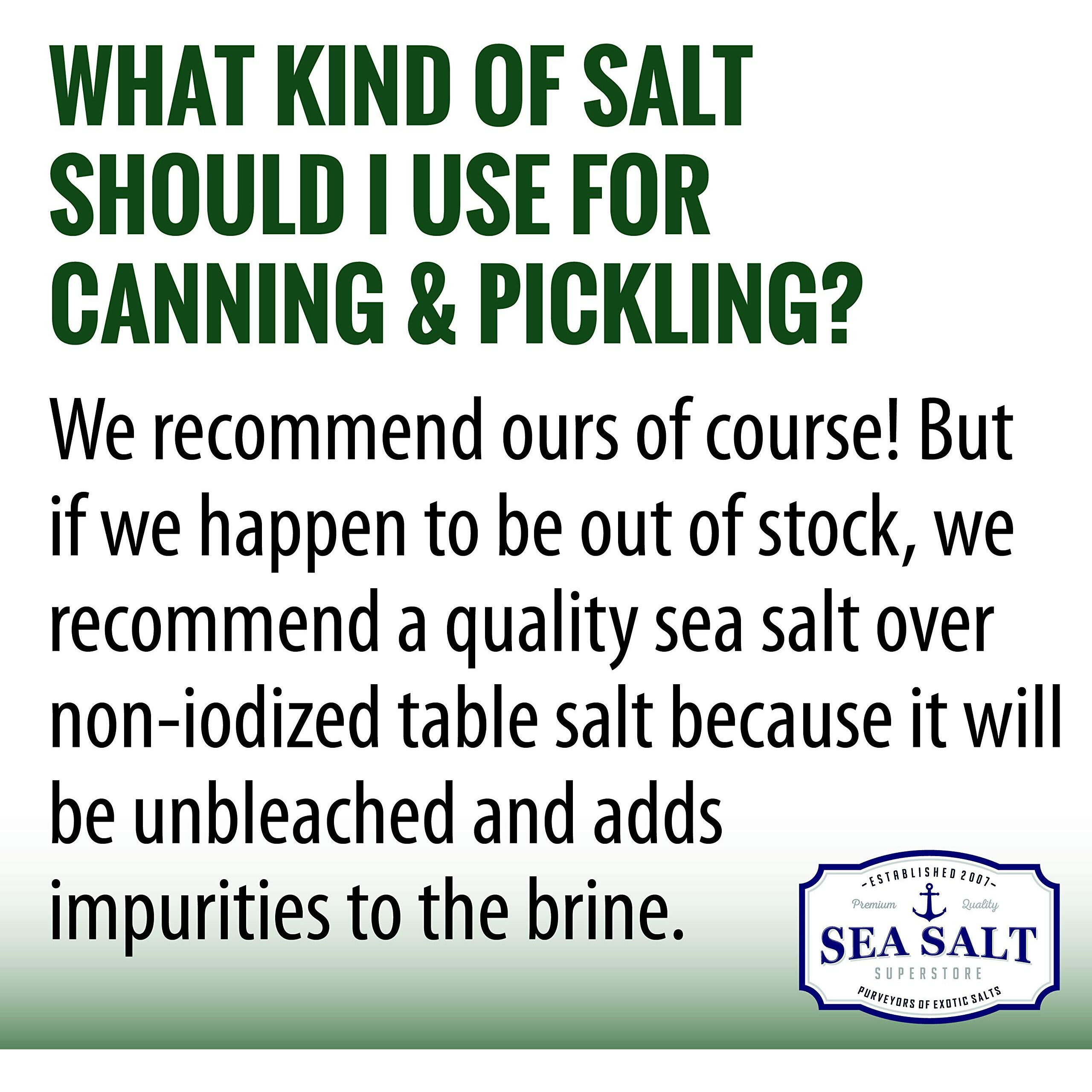 Pickling & Canning Sea Salt - Fine Grain Salt For Home Curing - Non-Iodized, Gluten Free, No Additives, No Bleaching - Kosher Canning Kit Essential For Homemade Brine - (5Lb Pouch)
