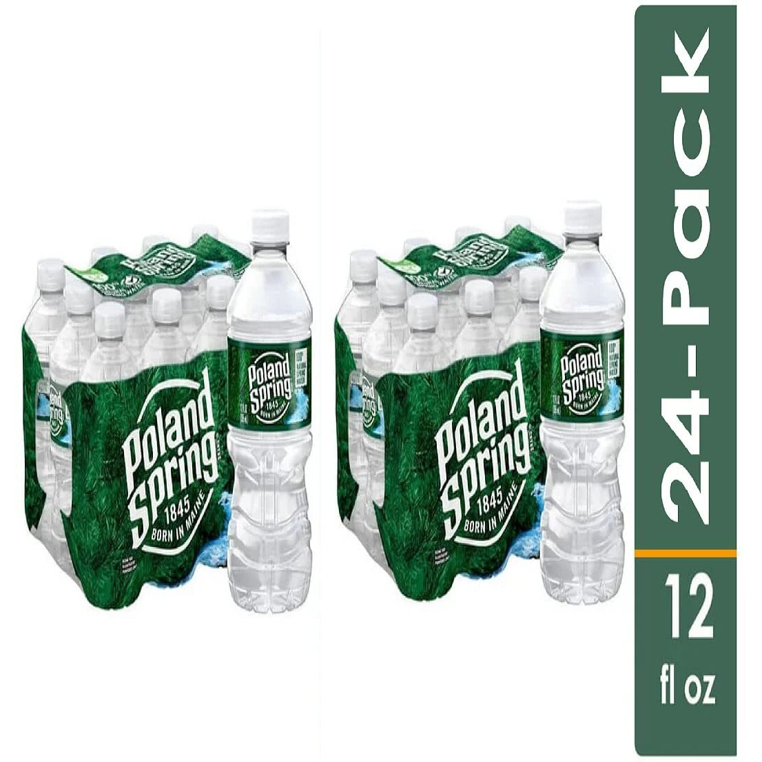 24 X Poland Spring Brand 100% Natural Spring Water, 12 Fl Oz. Plastic Bottles By Mialo Trusted Trader