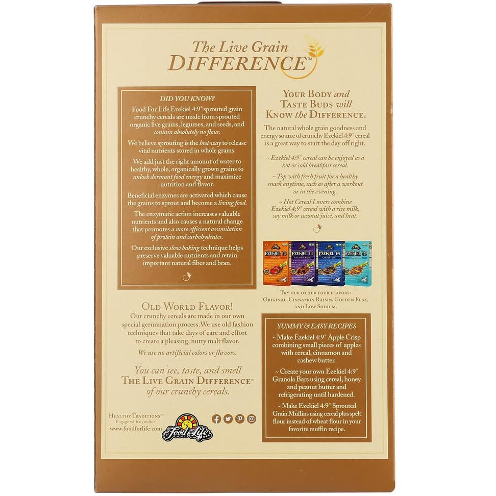 Ezekiel 49 Sprouted Whole Grain Cereal, Almond, 16 Ounce (Pack Of 12)