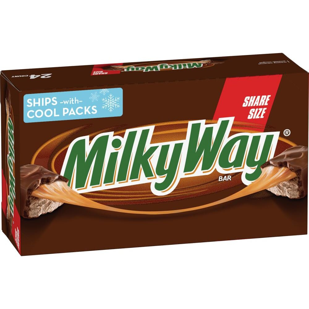 Milky Way Milk Chocolate Sharing Size Candy Bars 3.63 Ounce (Pack Of 24)