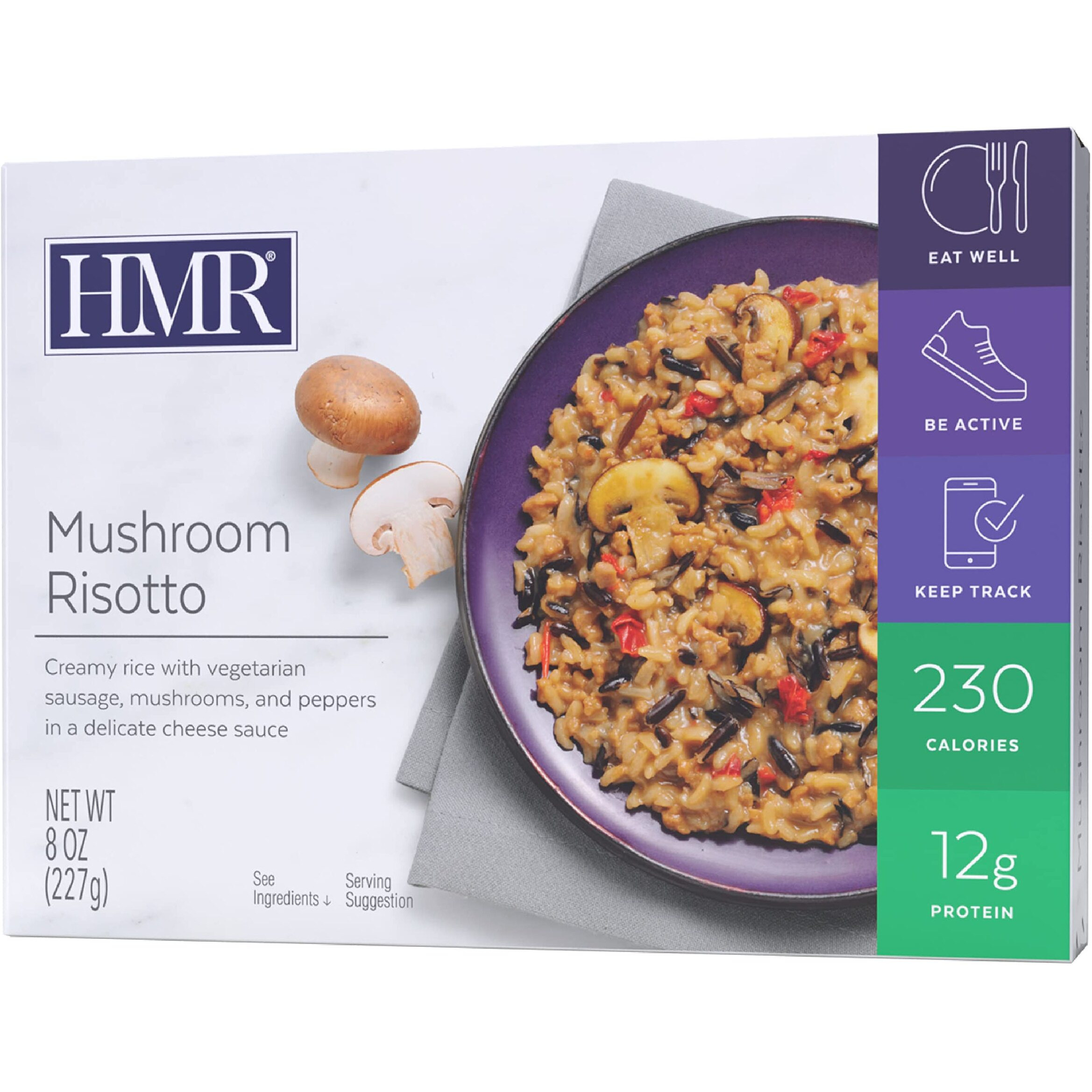 Hmr Mushroom Risotto Entr  E | Pre-Packaged Lunch Or Dinner To Support Weight Loss | Ready To Eat | Vegetarian | 12G Of Protein | Low Calorie Food | 8Oz Serving Per Meal | Pack Of 6