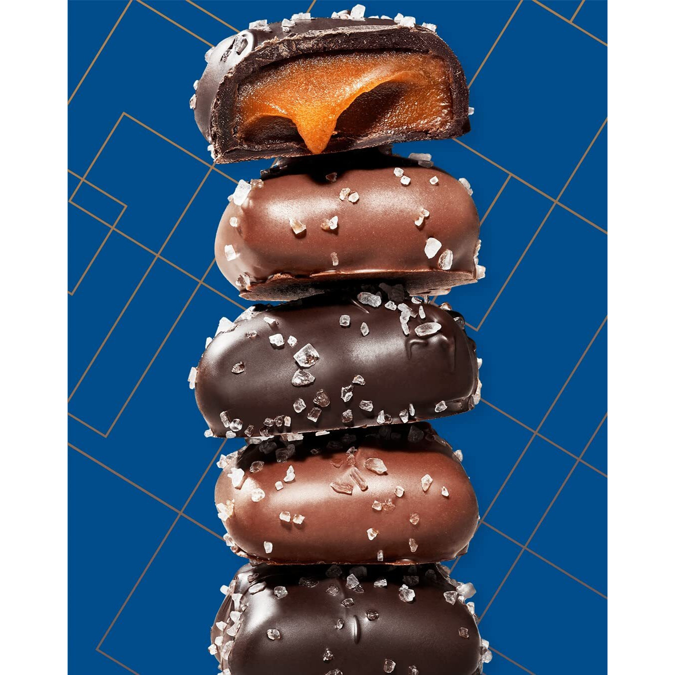 Sanders Milk Chocolate Sea Salt Caramels (32 Oz Tub) - Handcrafted Small Batch Slow Cooked Caramel, Sea Salt Chocolate With Rich Indulgent Flavor, Sweet & Salty