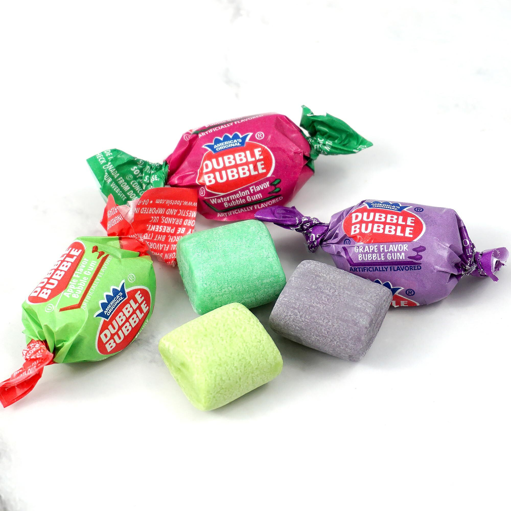 Dubble Bubble Assorted Fruit Flavored Gum - 2 Pound Bulk Bag (Approx. 140 Pieces) - Individually Wrapped Gum - The Hampton Popcorn & Candy Company (Assorted Fruit Flavored - Multi Colored)
