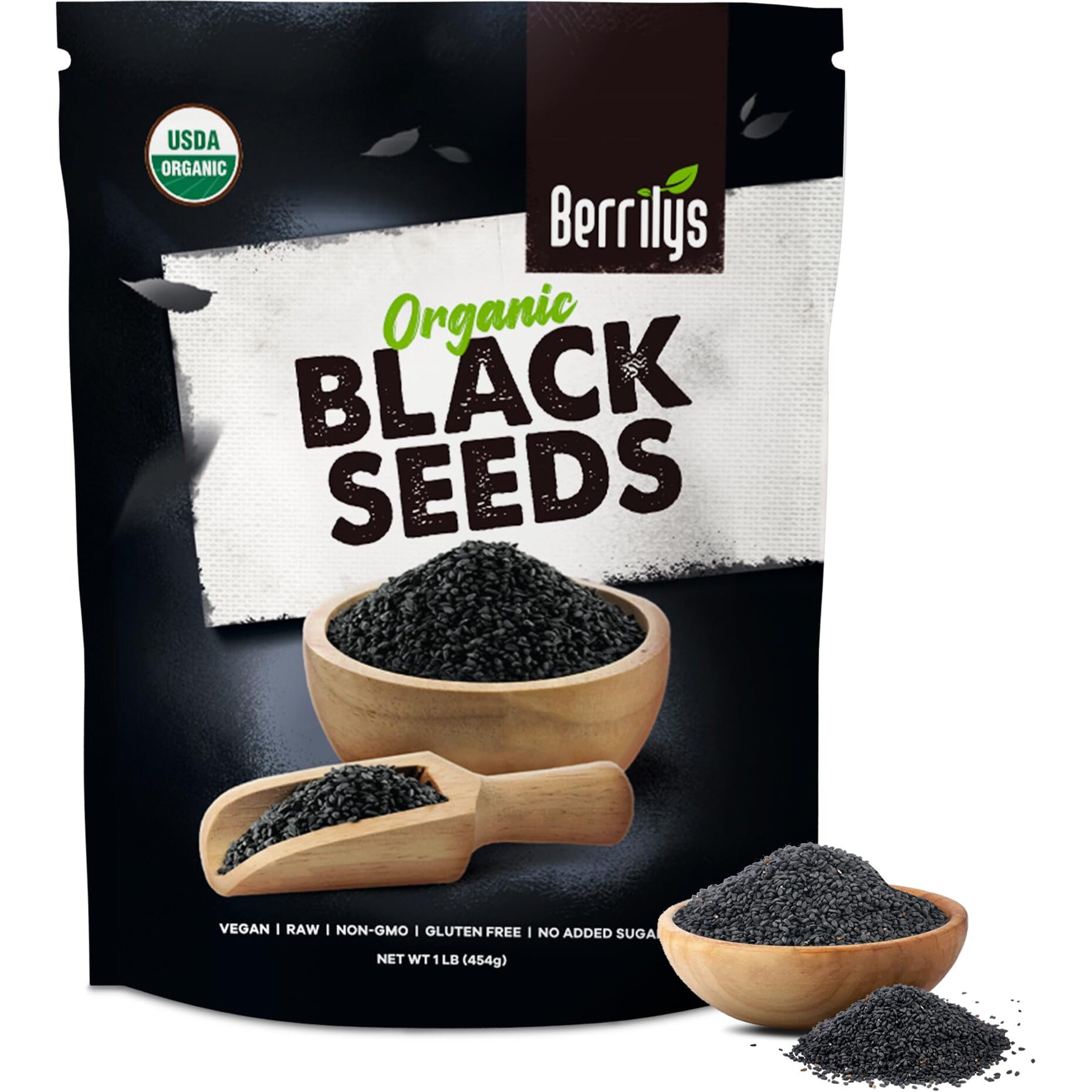 Berrilys Black Cumin Seeds - Usda Organic Nigella Sativa, Kalonji, Great For Use As Herbs, Seasoning, Baking, Cooking - Versatile Use, Rich In Nutrients - 16Oz