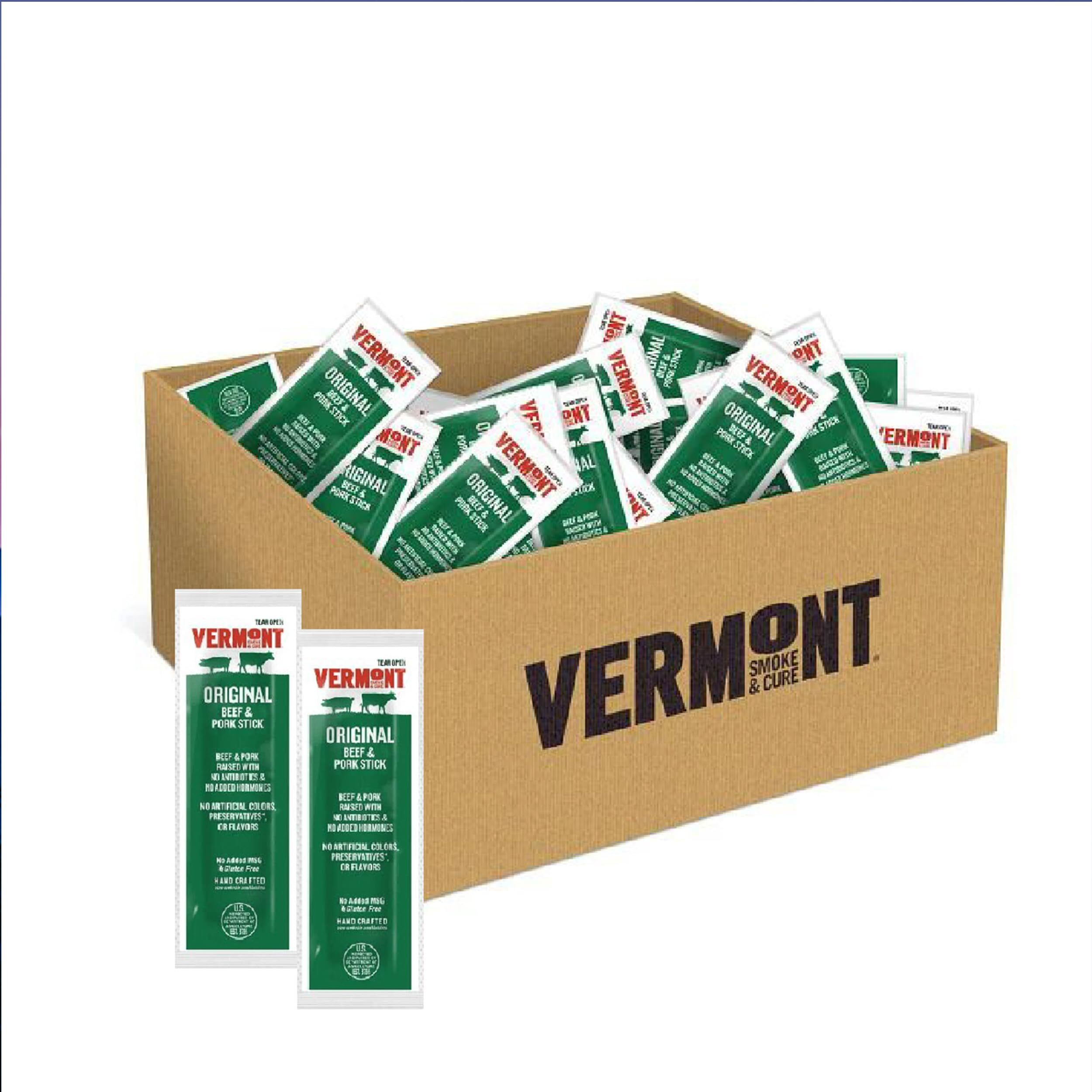 Vermont Smoke And Cure Mini Meat Sticks Beefpork, Original Beef & Pork, 0.5 Ounce (96 Count)