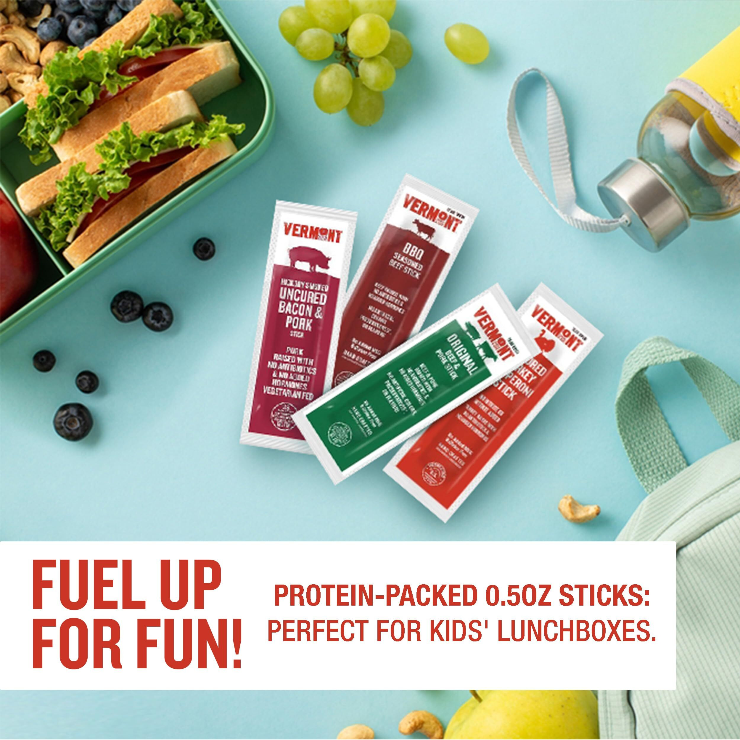 Vermont Smoke And Cure Mini Meat Sticks Beefpork, Original Beef & Pork, 0.5 Ounce (96 Count)