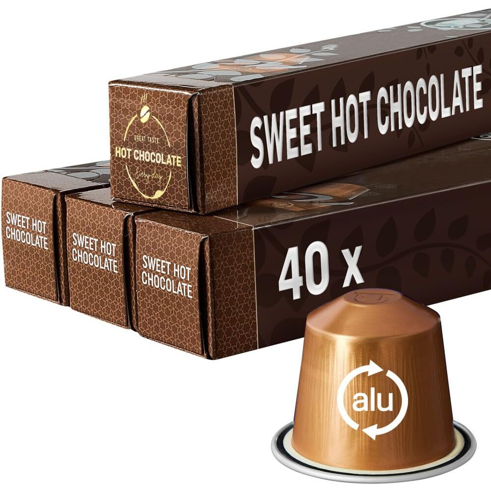 Sweet Hot Chocolate Pods | Compatible With Nespresso | 40 Aluminum Capsules | Perfect For Kids Or A Delicious Caf   Mocha | Compatible With See Picture 2 |