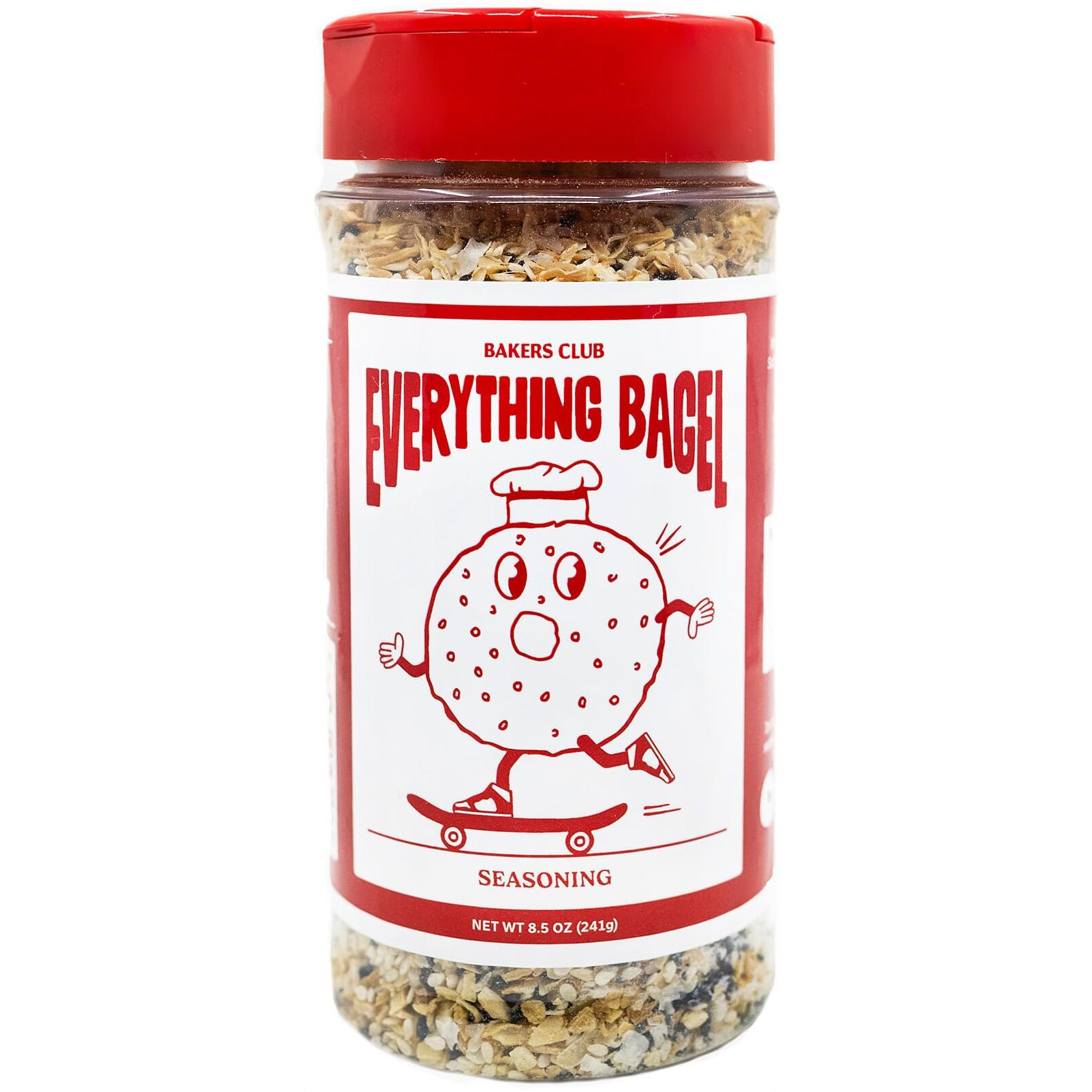 Bakers Club 8.5Oz Everything Bagel Seasoning Blend - Authentic New York Style Spices For Bagels, Avocado Toast, Eggs, Pretzels, Popcorn, Hummus & More - Mix Of Garlic, Onion, Sesame Seeds, Poppy, Salt