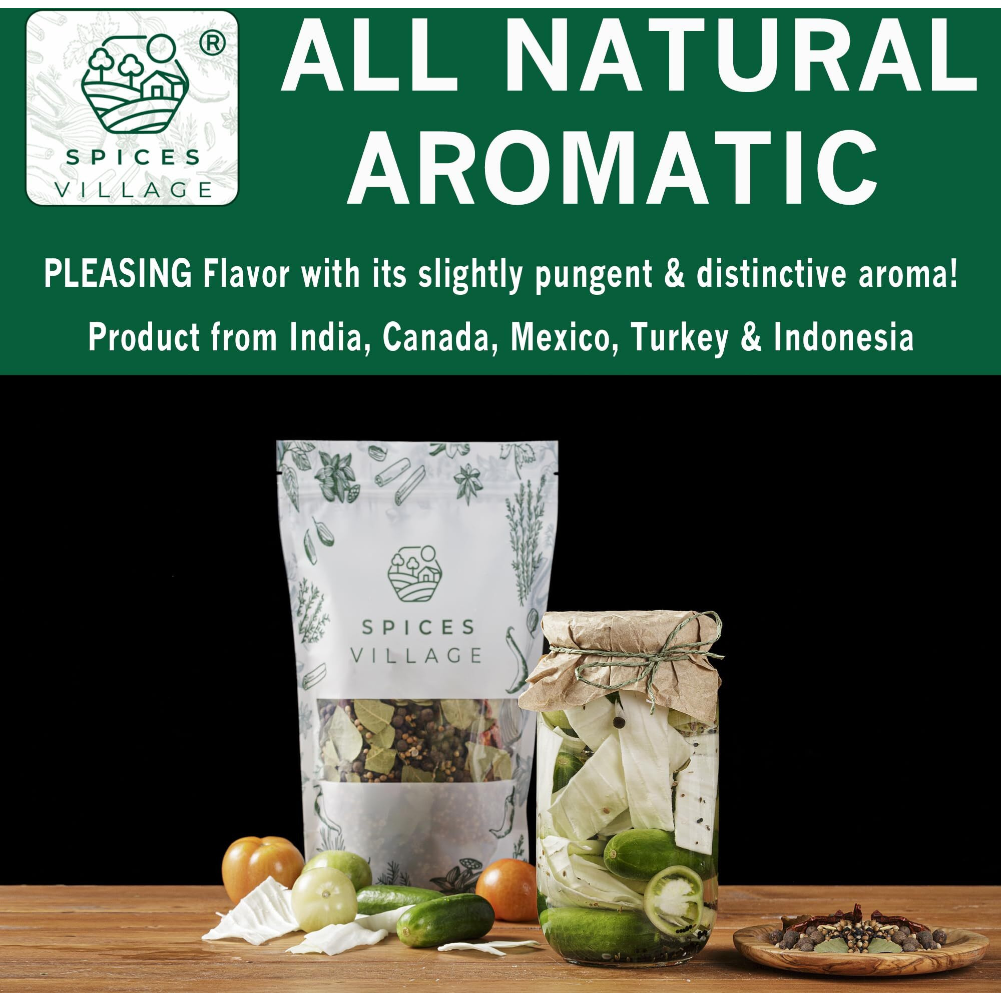 Spices Village Pickling Spices [ 6.5Oz ] - All Natural Fresh Dried Spices Mix For Pickles, Canning, And Corn Beef, Pickling Seasoning Blend Kit - Kosher, Gluten Free, Non Gmo, Resealable Bulk Bag