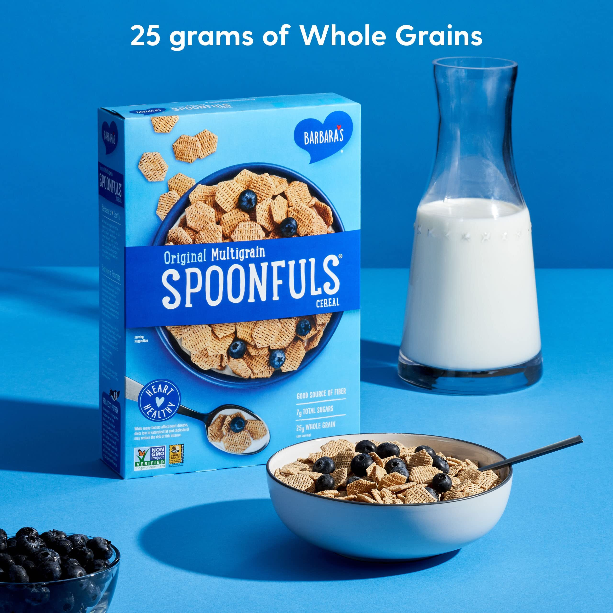 Barbaras Spoonfuls Original Multigrain Cereal, Hearty Healthy Wheat Cereal, Good Source Of Fiber, Vegan Cereal, Kosher, Non-Gmo Project Verified, 14 Oz Box