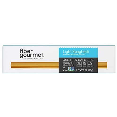 Fiber Gourmet Pasta - Light Spaghetti Pasta - Low Net Carb, Fiber-Rich, Low Calorie, Healthy Pasta - Made In Italy, Kosher, Vegan, Non-Gmo - 8 Oz, Pack Of 6