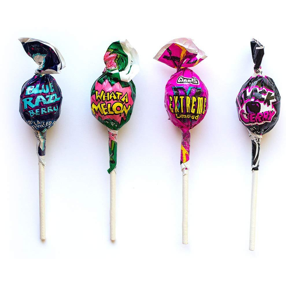 Charms Blow Pops 4 Flavor Assortment, Includes Blue Razzbery, Black Cherry, What A Melon, And Extreme Lemonade Assortment, 80 Count Bag