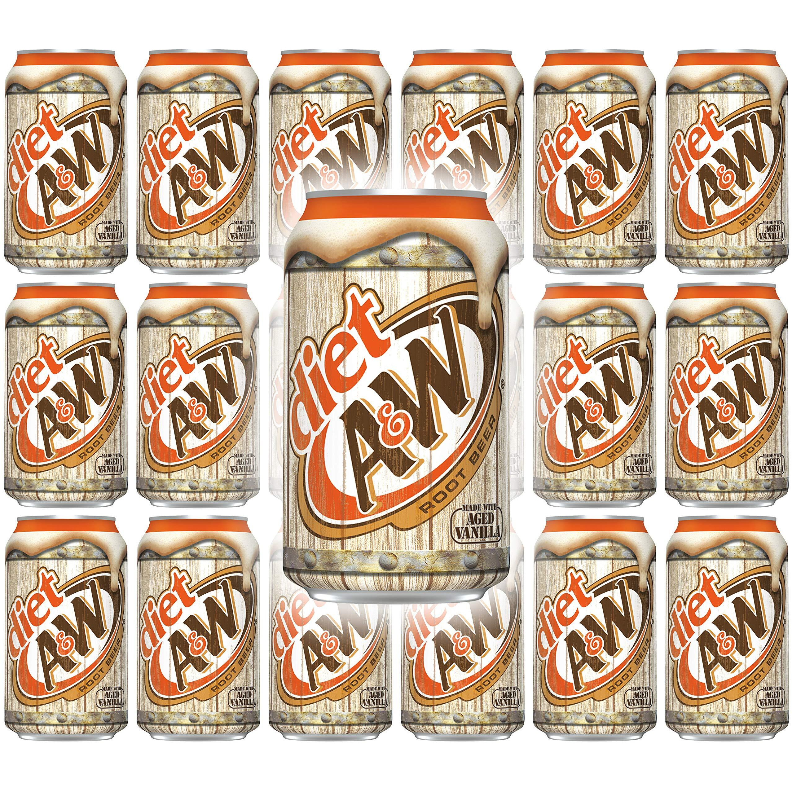 A&W Diet Root Beer, 12 Fl Oz Can, (Pack Of 18, Total Of 216 Fl Oz)