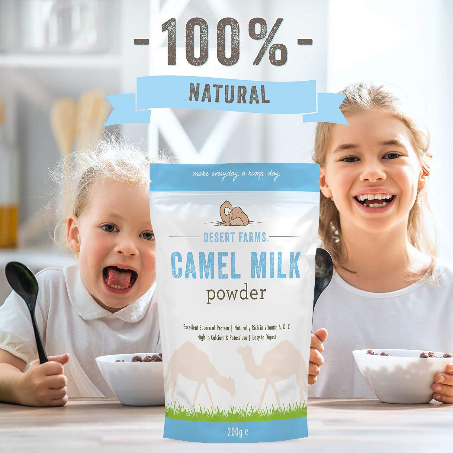Desert Farms Organic Whole Camel Milk Powder Certified Paleo And Keto Allergen Free Non-Gmo Easy To Mix Powder Milk - Excellent Replacement For Goat And Soy Milk - Packaged In The Usa (200 Grams)