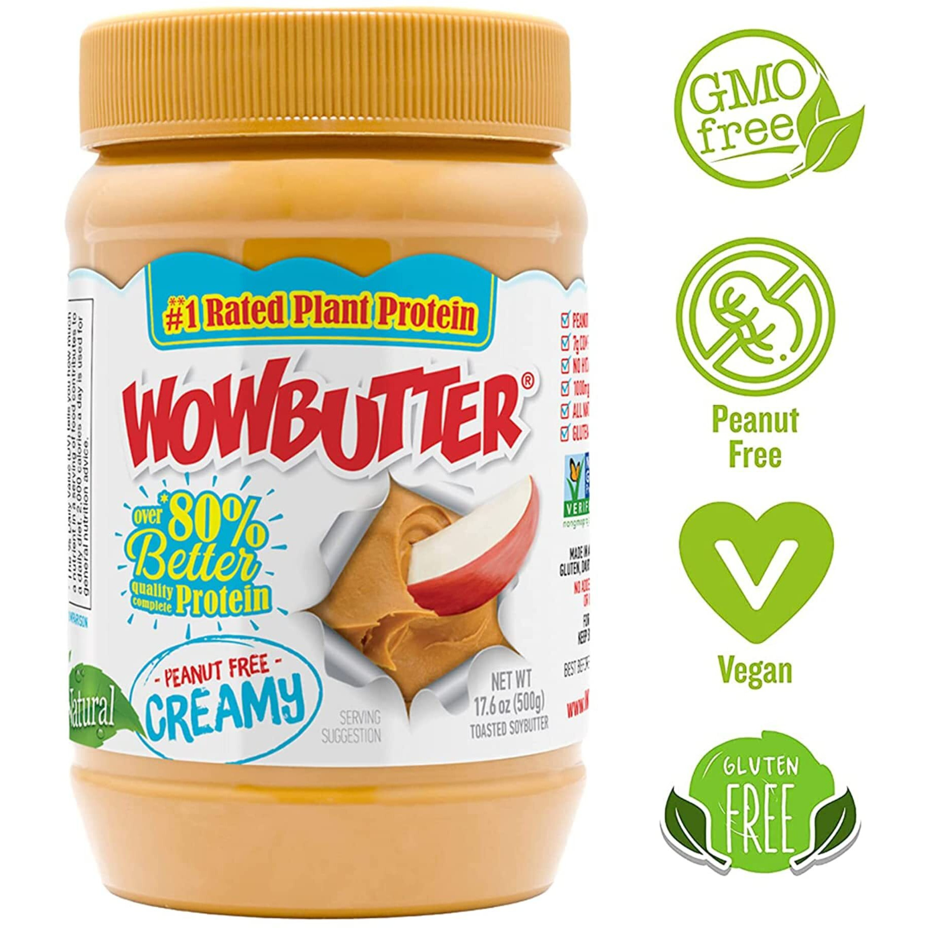 Wowbutter Natural Peanut Free Creamy, 1.1 Lb Jar (Pack Of 3)