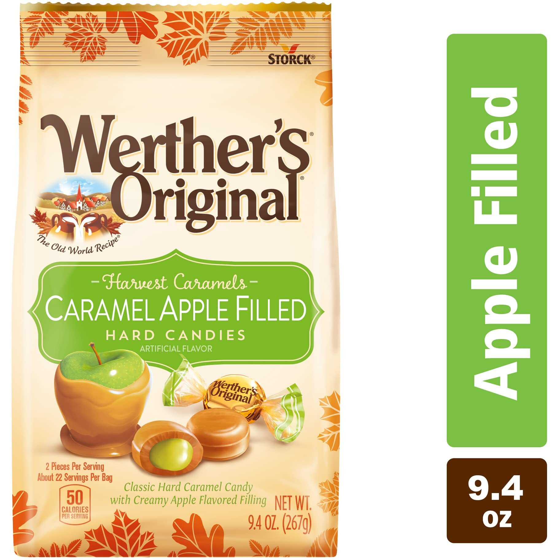 Werther's Original Hard Apple Filled Caramel Candy, 9.4 Oz Bag
