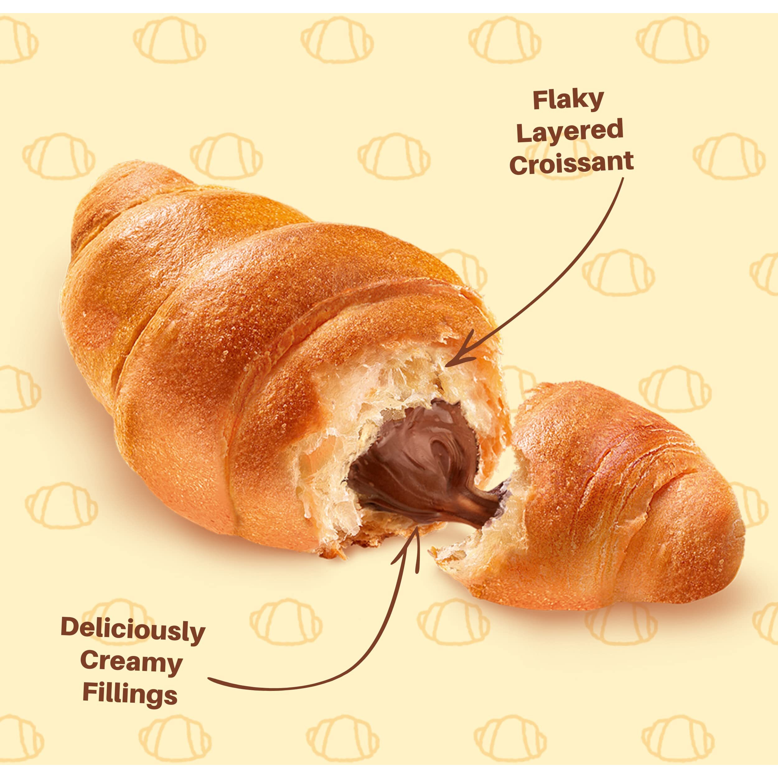 7Days Soft Croissant Variety Pack (24 Count), 12 Chocolate, 12 Strawberry Vanilla, Breakfast Pastry, Individually Wrapped On The Go Snack (Pack Of 24)