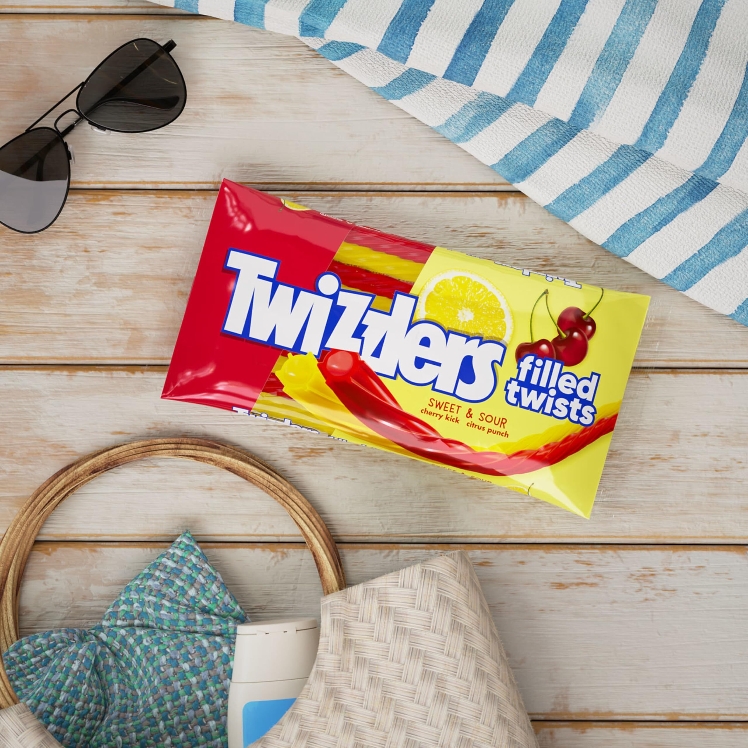 Twizzlers Filled Twists Sweet And Sour Candy Bags, 11 Oz (12 Count)